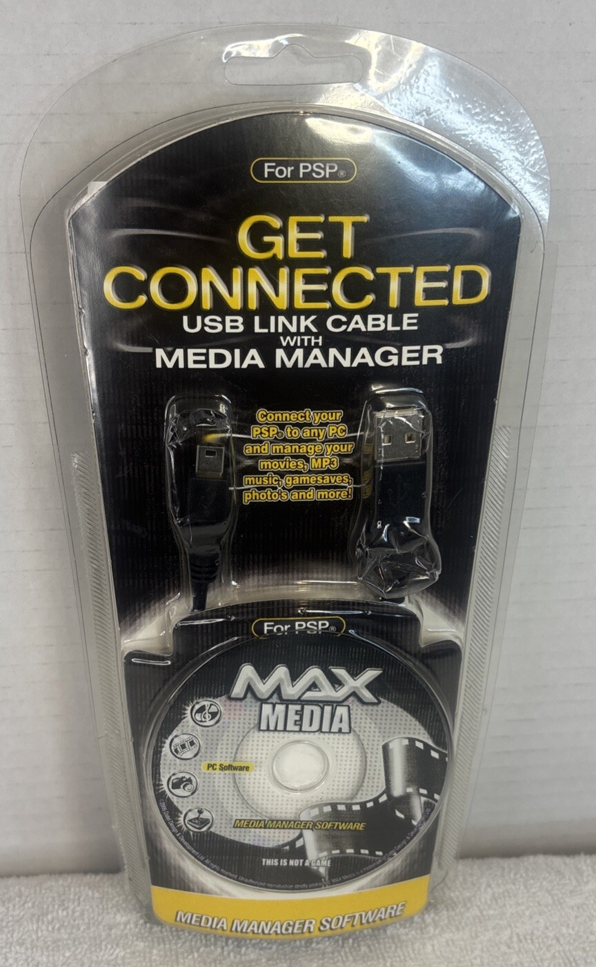NEW Get Connected With USB Link Cable With Media Manager For PSP Max Media