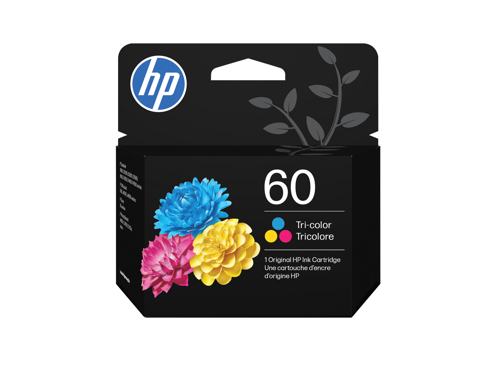 HP 60 Tri-color Original Ink Cartridge, ~165 pages, CC643WN#140
