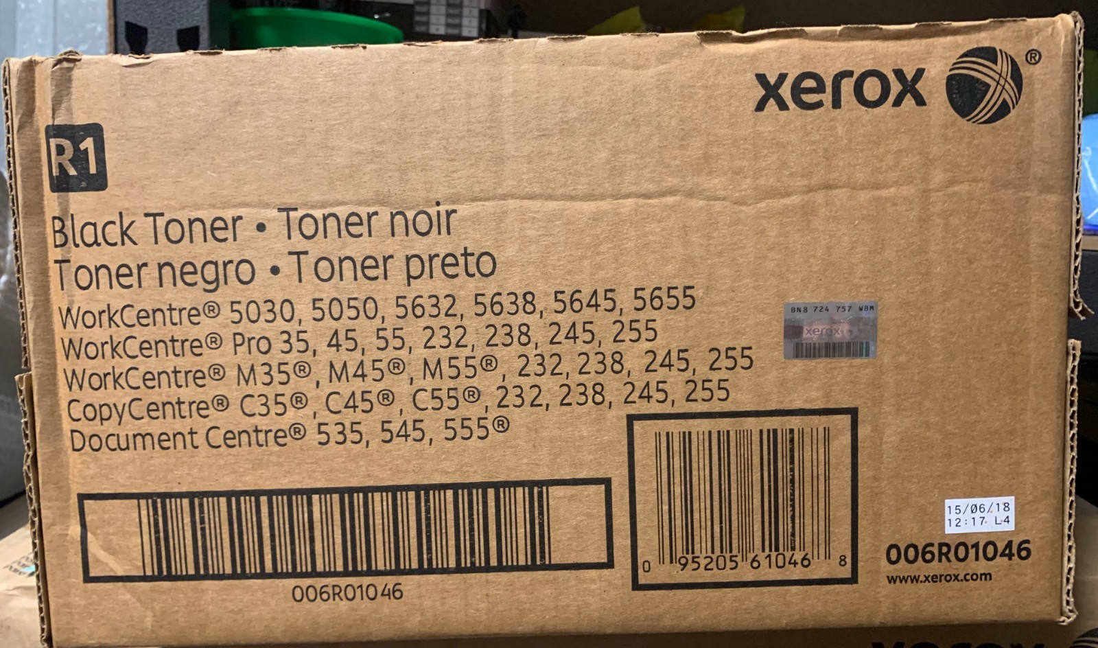 Xerox 006R01046 R1 Black Toner 2 Cartridges & Waste Container WorkCentre 5632 56