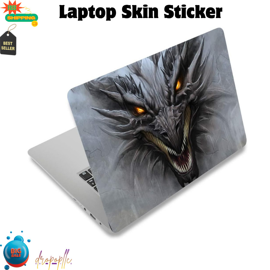 HEABPY Laptop Skin Sticker Decal,12" 13" 15.35 x 10.65 inches, Cool Dragon