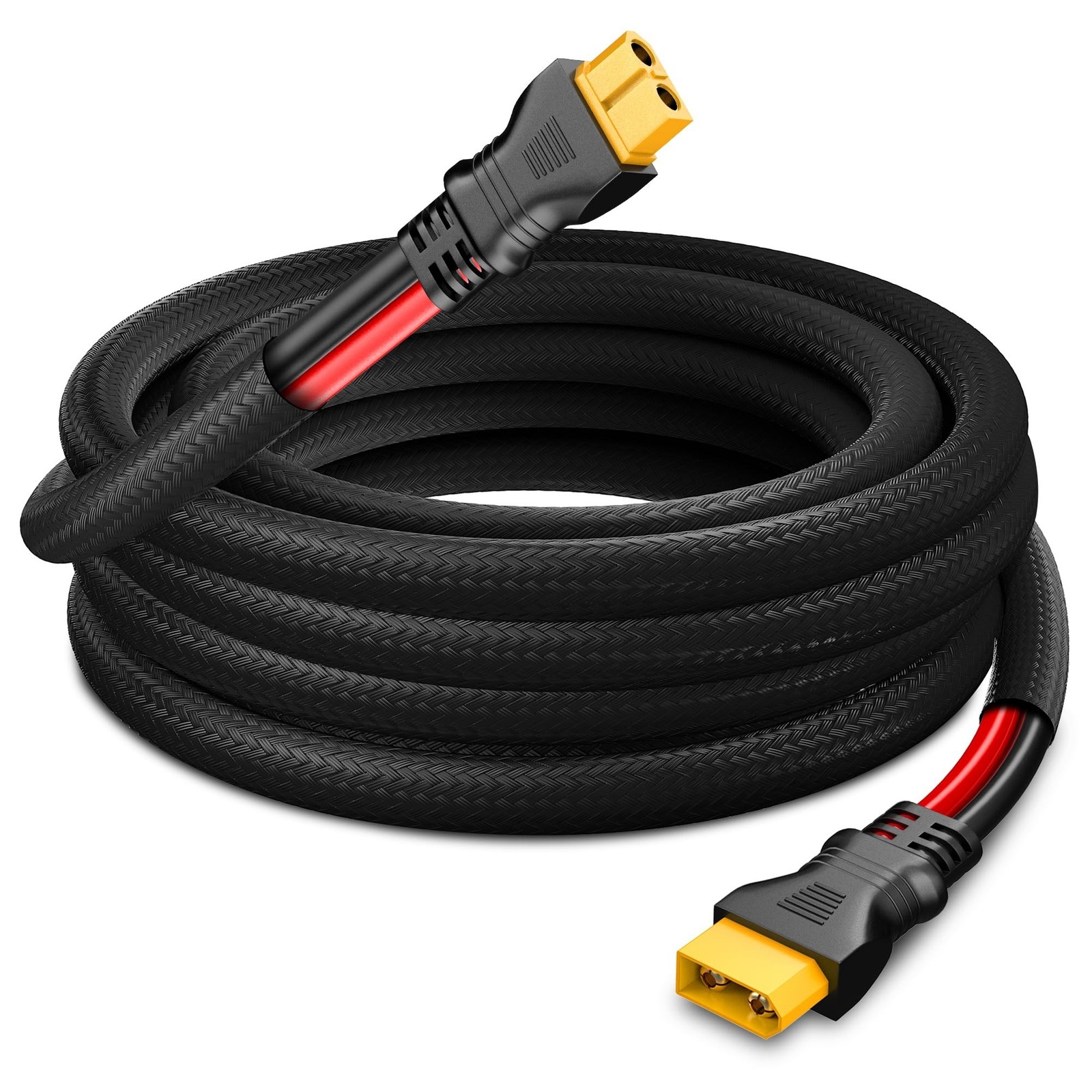 XT60 Extension Cable(12AWG 1FT), XT60 Male to Female Extension Cable with Fla...
