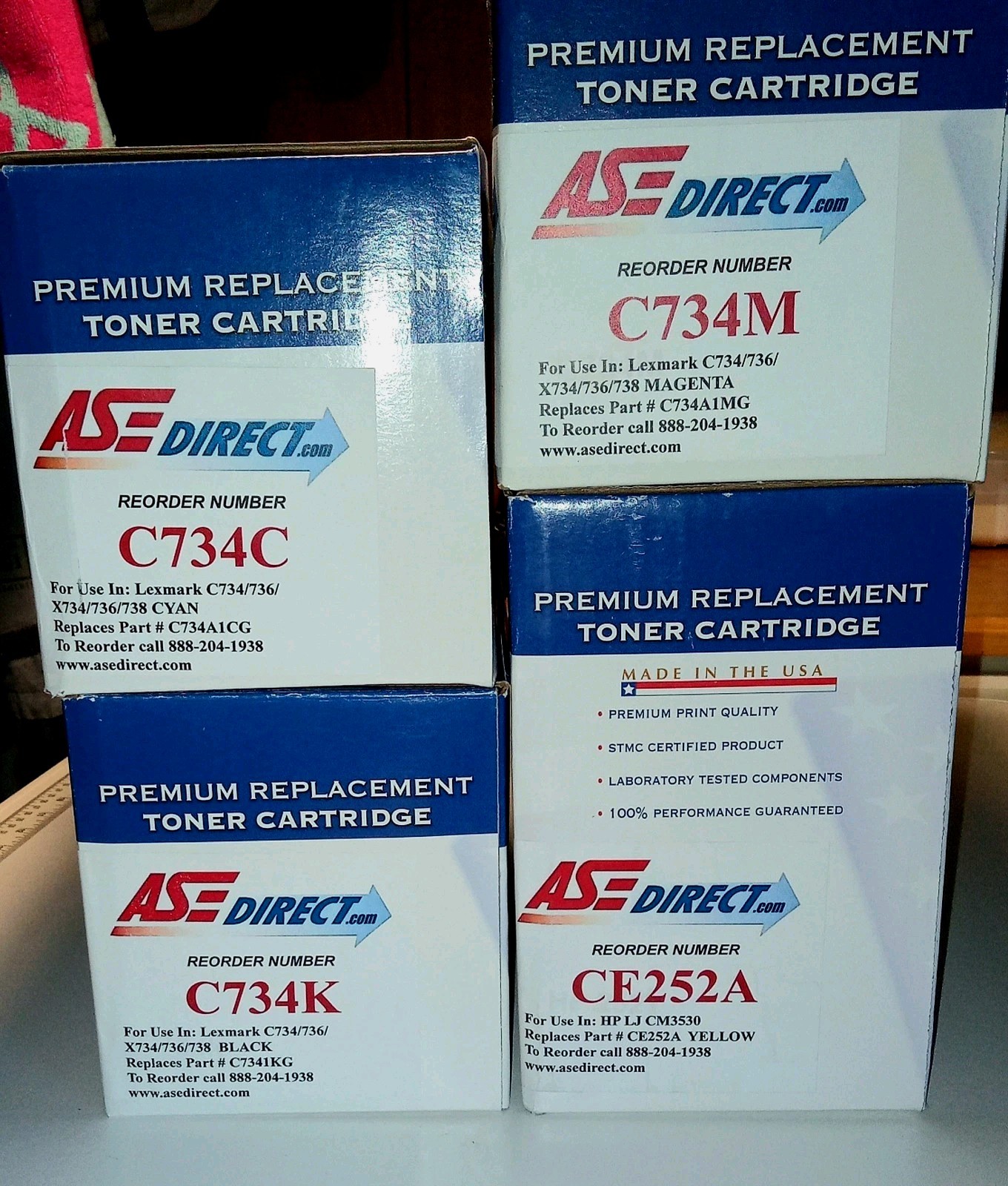 Lexmark C734 C736 X736 X738 Compatible Toner Set 3 Pack Replacement Cartridges