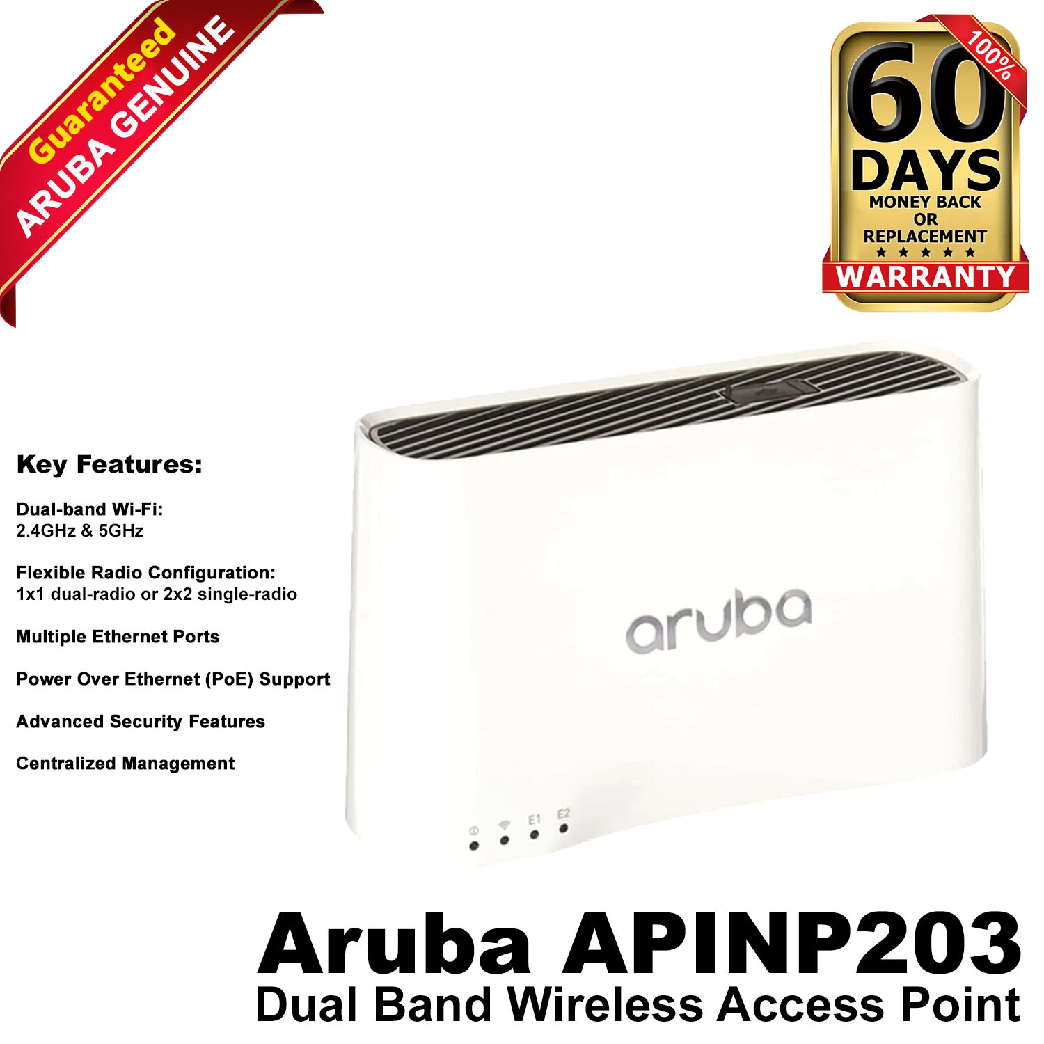 Genuine HP Aruba AP-203R-US Dual-Band 5GHz Wireless Access Point APINP203 JY714A