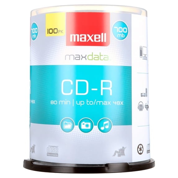 Maxell's CD-R 100PK Spindle 48x 700MB Recordable Blank Media FREESHIPS 