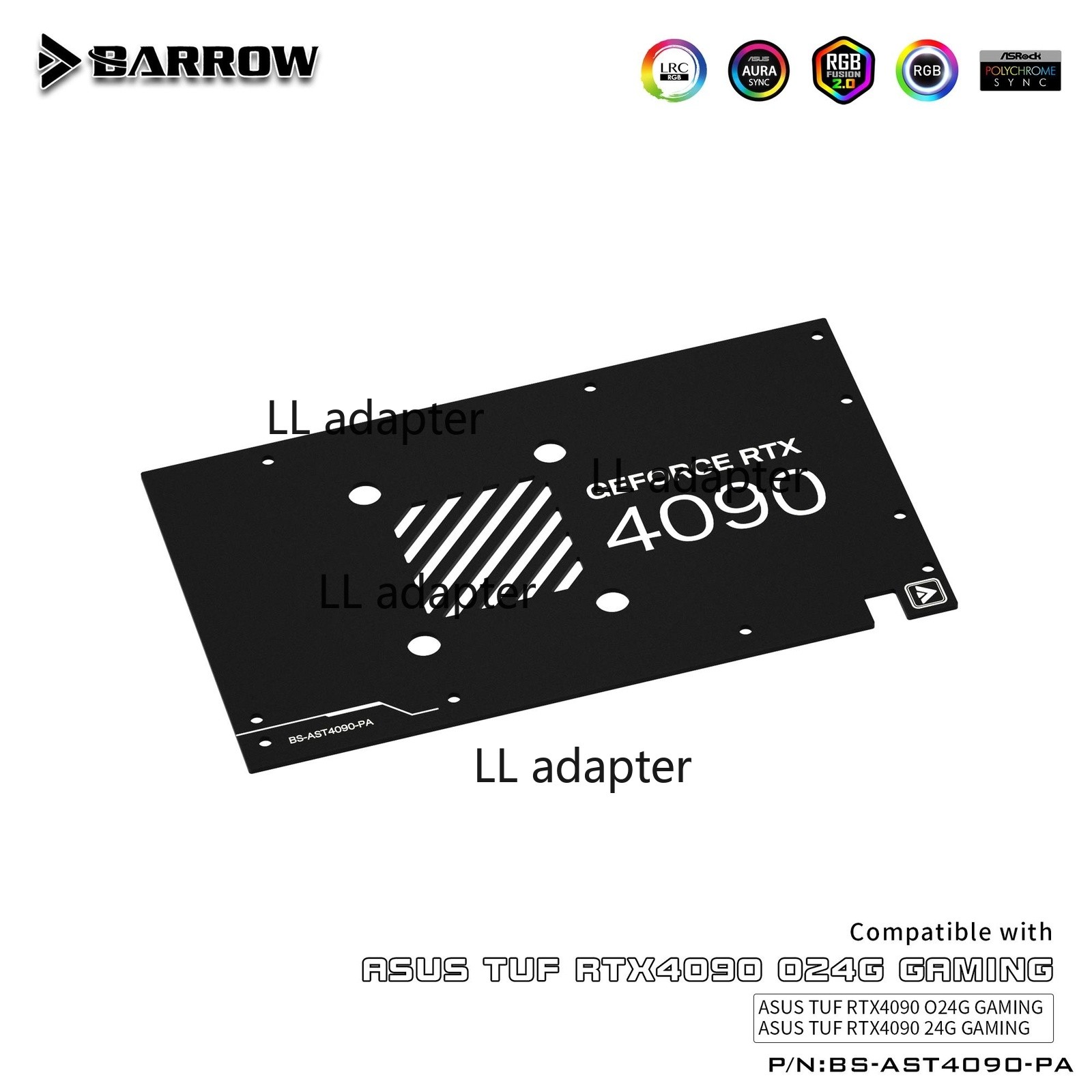 Barrow Full Cover Water Cooling GPU Block for ASUS TUF 4090 BS-AST4090-PA