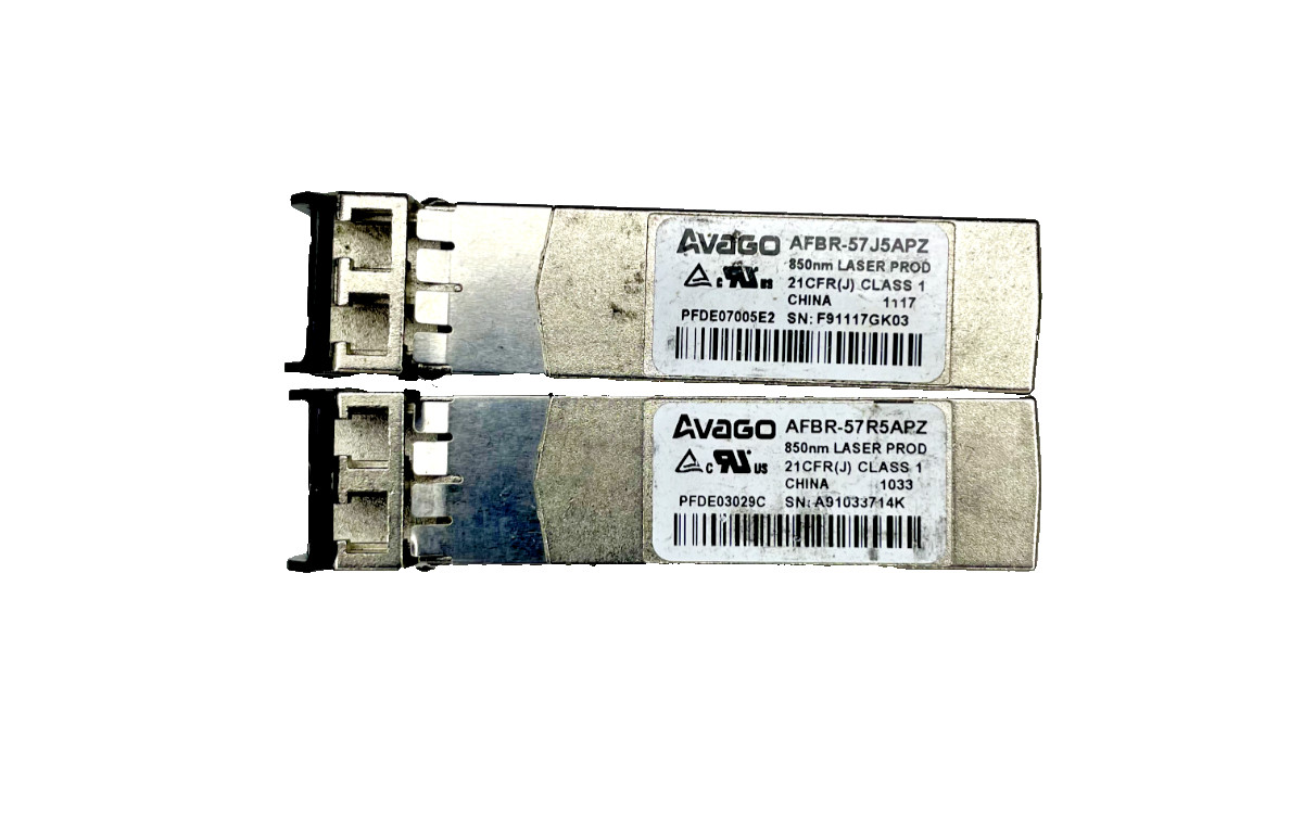 (Lot of 2) Avago AFBR-57J5APZ fibre optic transceiver