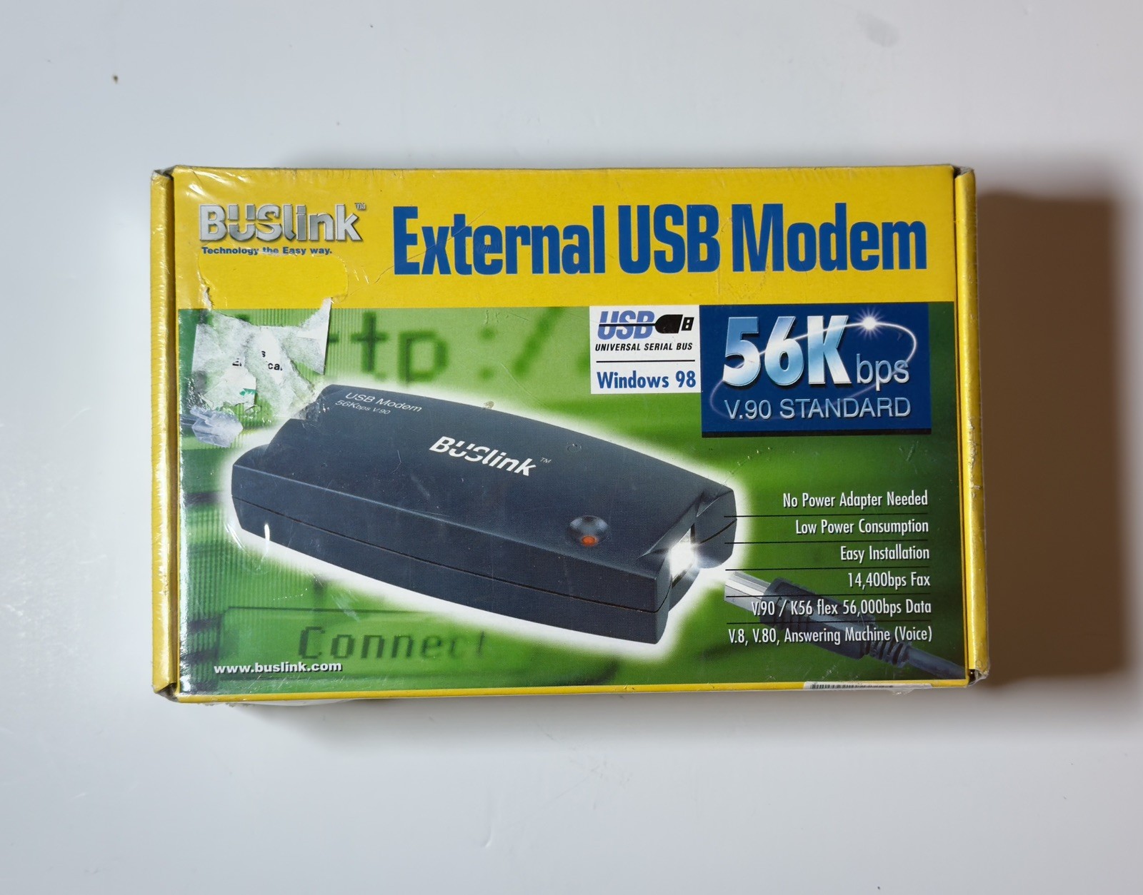 BUSlink External USB Modem 56Kbps V.90 Standard Mobile Internet Vintage Rare