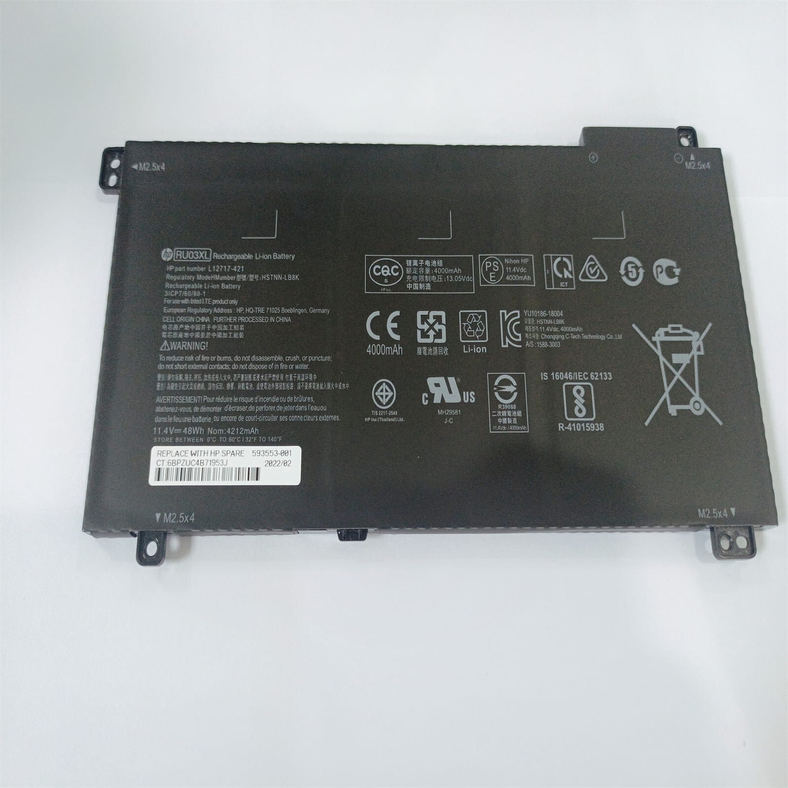 NEW Genuine HSTNN-IB8K 48W Battery For HP ProBook x360 440 G1 11 G3 G4 EE RU03XL