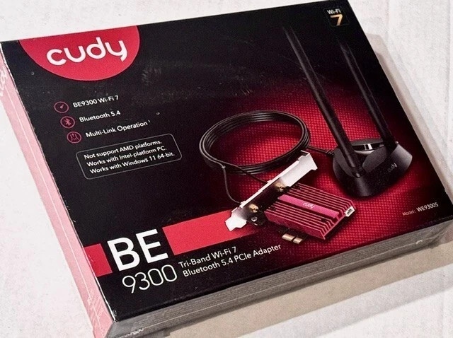 Cudy BE9300 Wi-Fi 7 Bluetooth 5.4 PCI-E Adapter WE9300S- NEW SEALED BOX
