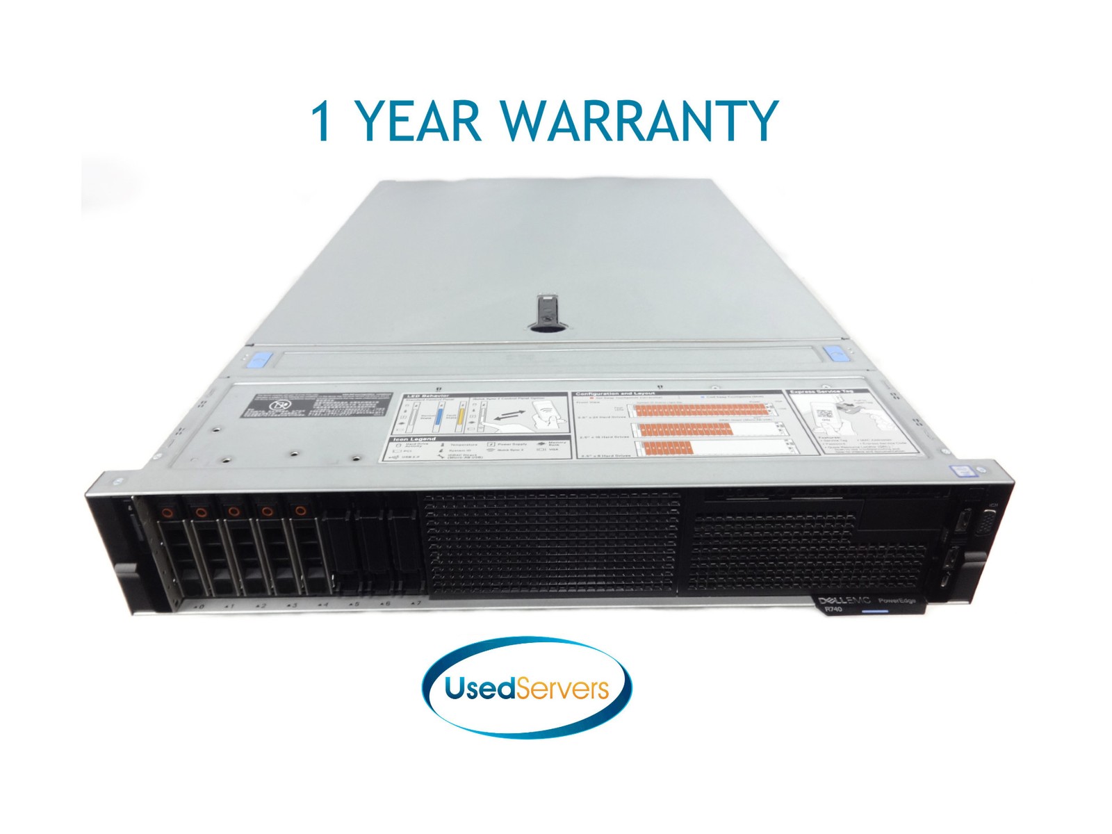 Poweredge R740 8SFF TPM 2.0 2x Gold 6240 2.6GHZ=36Cores 64GB 2133 5x HD TRAY H73