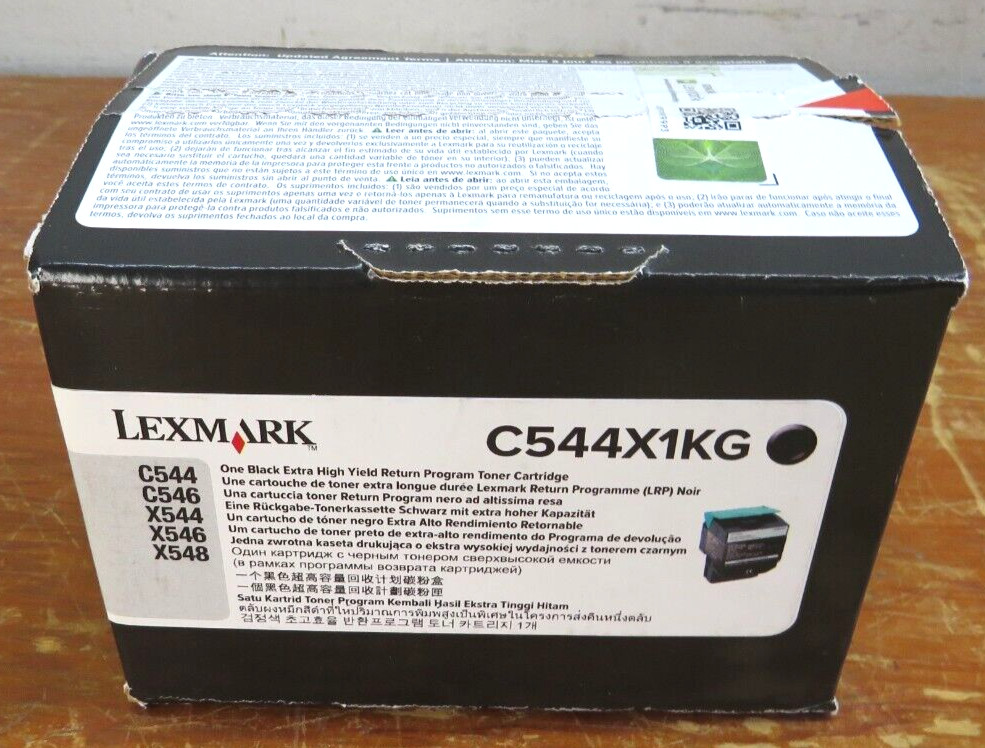 genuine Lexmark C544X1KG Return Program High-Yield Black Toner Cartridge