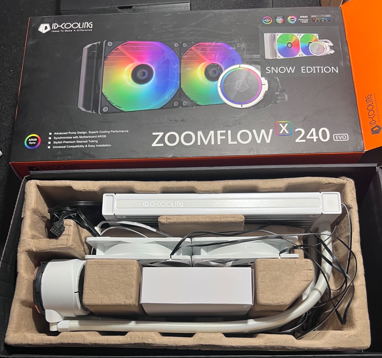 As-is ID Cooling Zoomflow X 240 EVO Intel 1700/1200/115X/20XX - Snow Edition