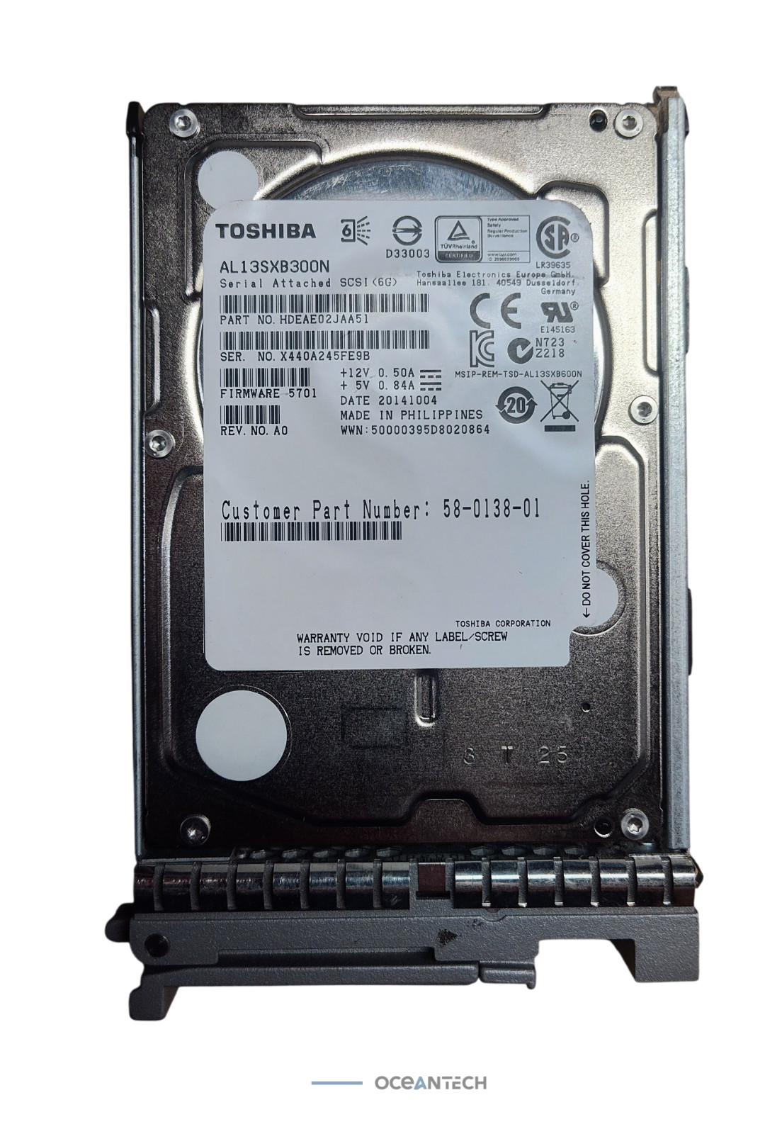 Toshiba Cisco AL14SEB030N 300 GB SAS 3 2.5 in Enterprise Hard Drive Grade A