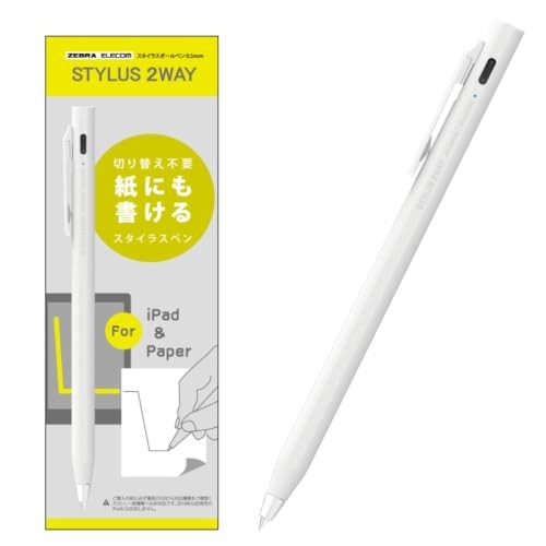 Zebra Stylus 2-Way 0.5mm White Body Gel Pen iPad Paper Palm Rejection Japan