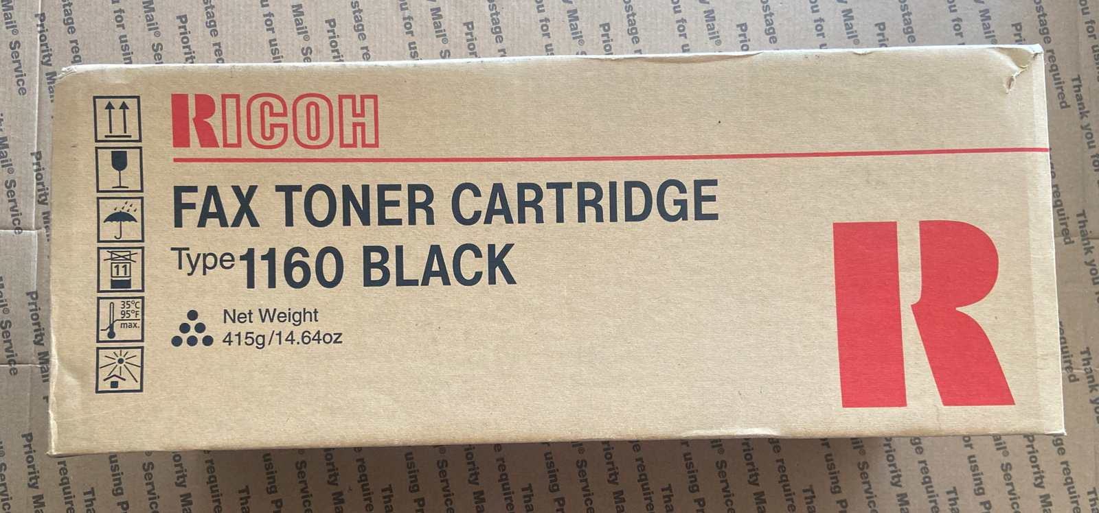 NEW Genuine RICOH TYPE 1160 Black FAX TONER H192-01 CARTRIDGE TONER EDP 430347