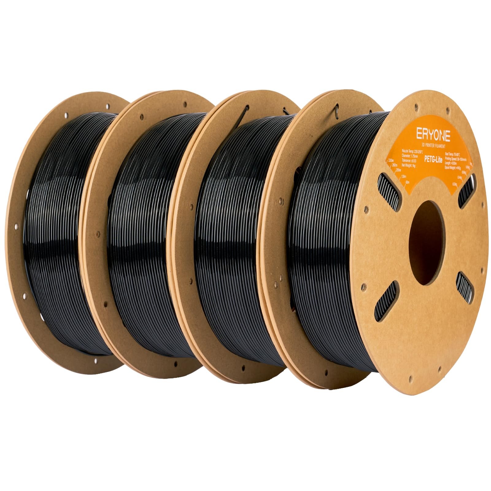 Eryone PETG 3D Filament, Black, 4kg Pack