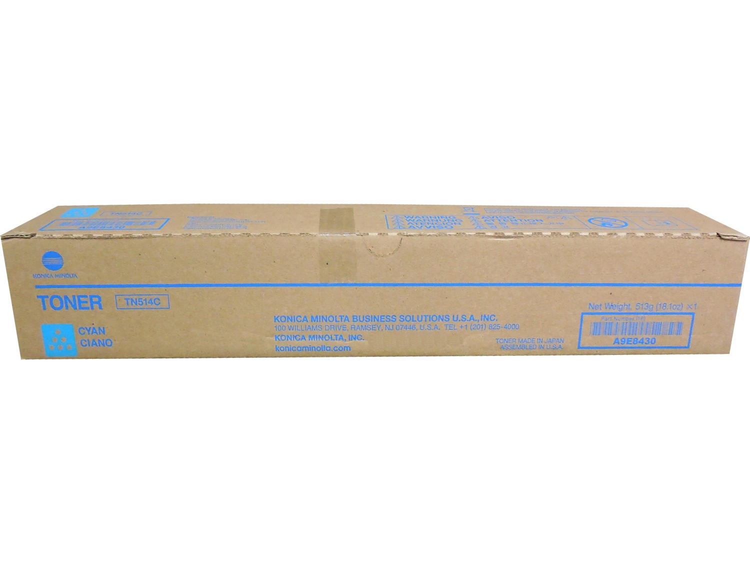 Konica Minolta TN-514C (A9E8430) Cyan Toner Cartridge Genuine OEM Original