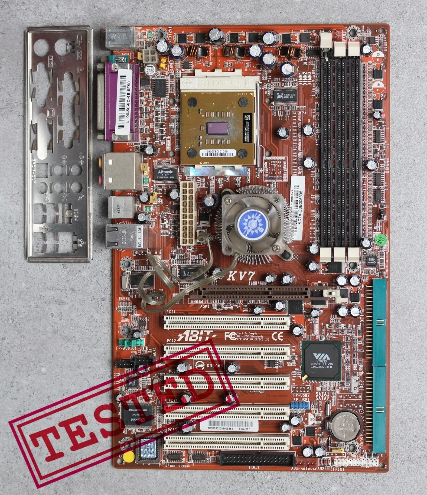 Socket 462/A ABIT AB-KD7A VIA Apollo KT400A chipset MoBo with CPU & I/O Shield