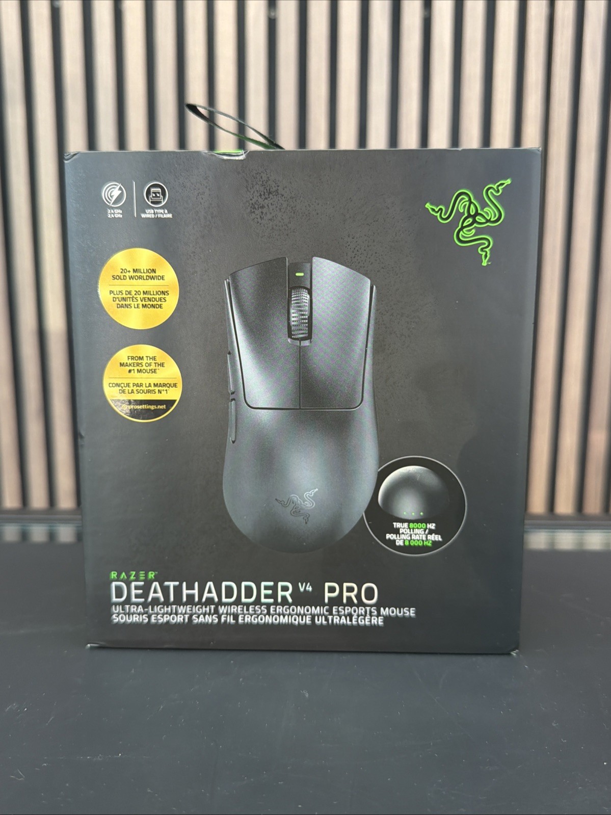 Razer DeathAdder V4 Pro Wireless Gaming Mouse - Black- Excellent