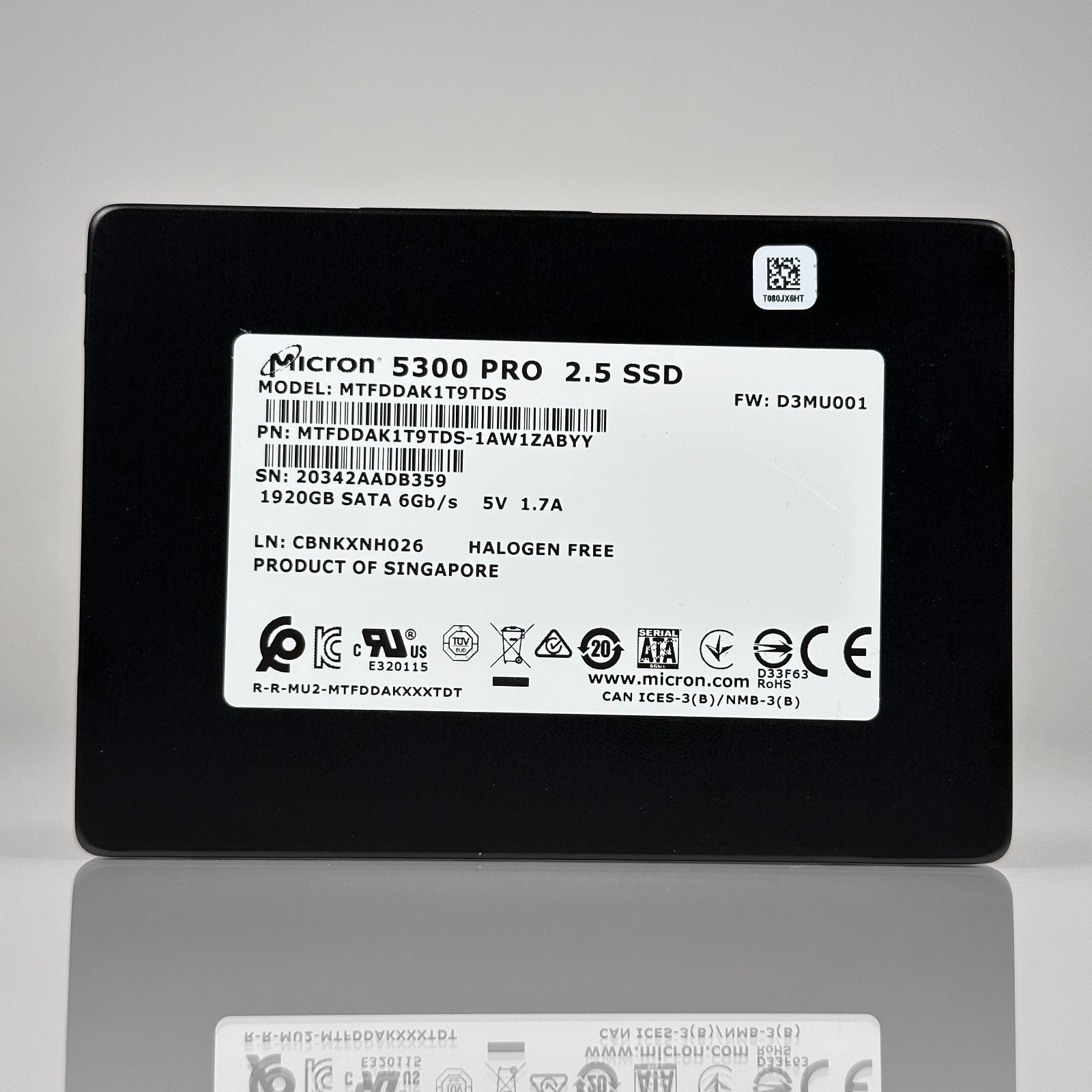 Micron 5300 PRO 1.92TB 6Gbps TLC 2.5" SATA SSD MTFDDAK1T9TDS 100% Health