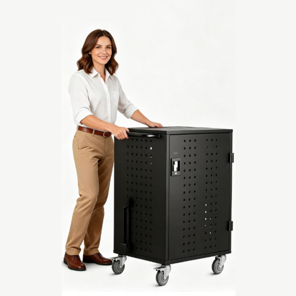 32 Device Charging Cart for Laptop Tablets Chromebook Mobile Storage W/ Security