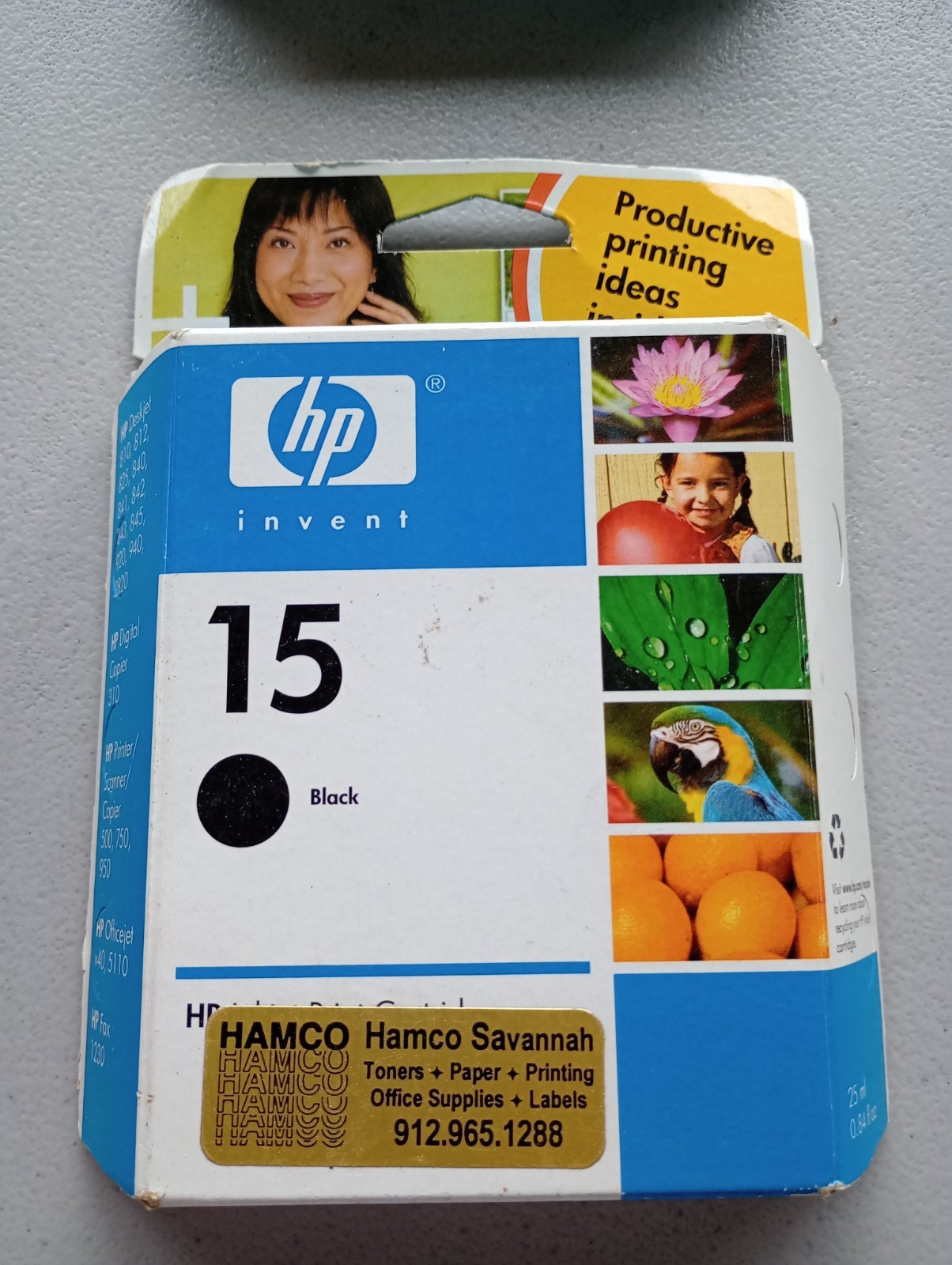 NIB HP 15 Black Ink Cartridge Expired 2006