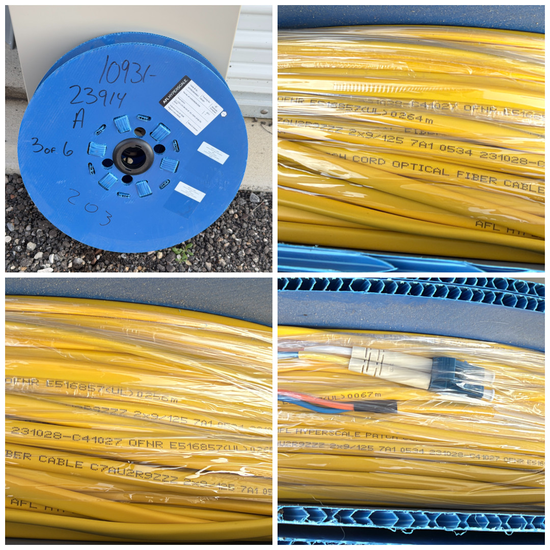 AFL Single Mode Fiber Optic Patch Cable LC LC 203M 666FT Yellow 2-Fiber Unopened