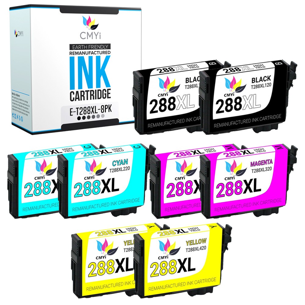 CMYi 8-Pack Replacement T288XL Ink Cartridges for Epson Expression XP-330 XP-430