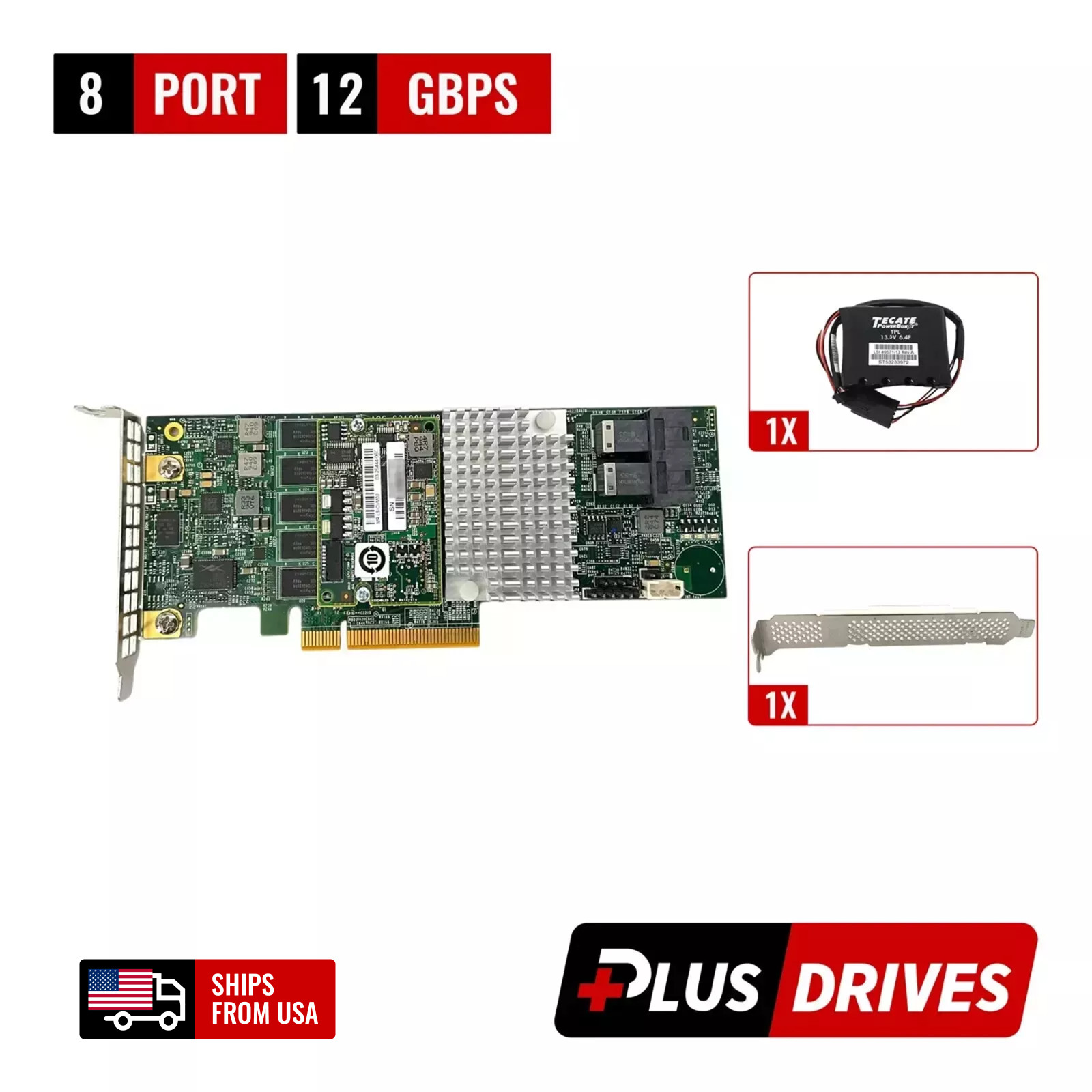 Supermicro AOC-S3108L-H8IR 8 Port PCIe RAID 16x Bay w/ BBU 8GB Cache High/Low