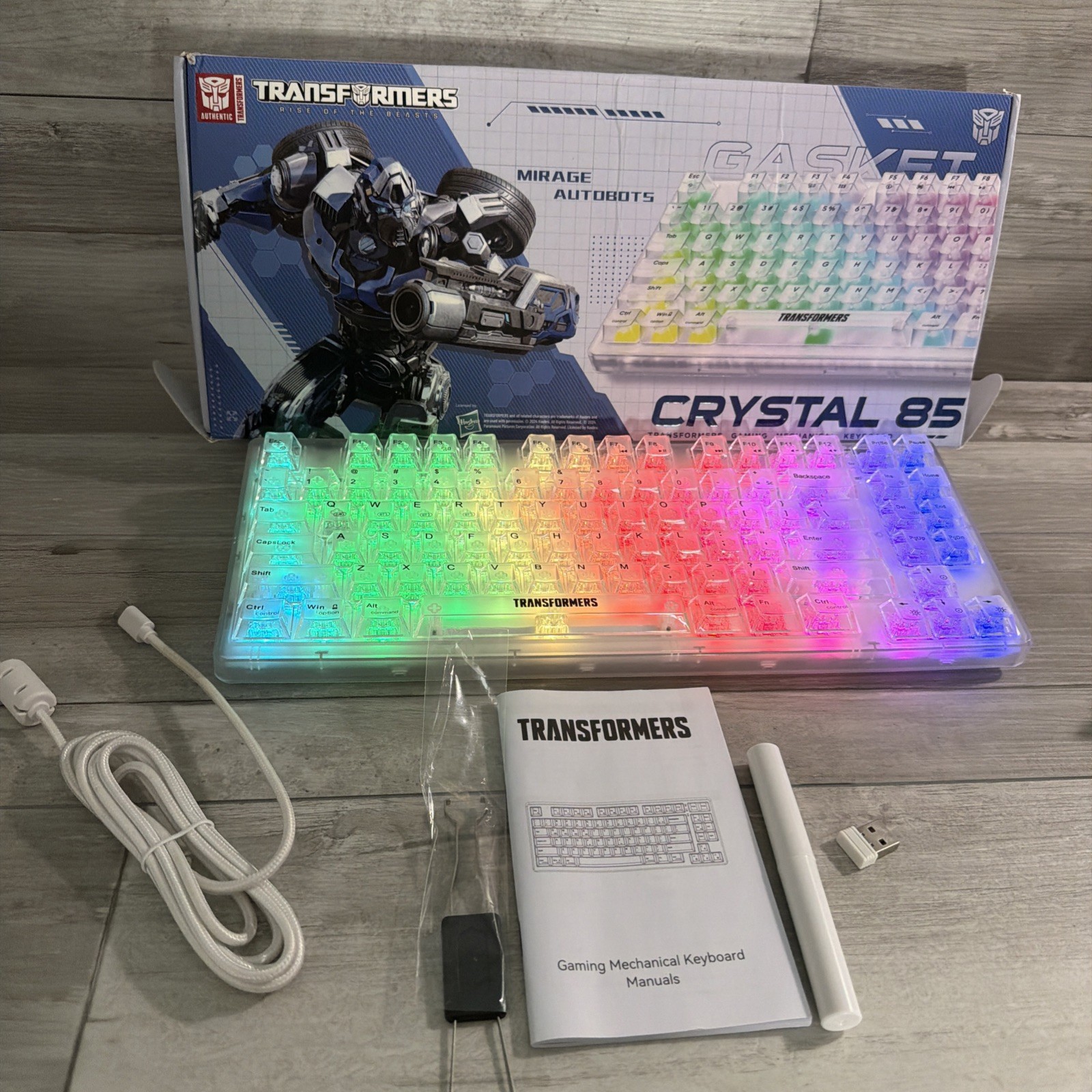 Hasbro Transformers Clear Keyboard Rise Of Beasts Crystal 85 Gaming Mechanical