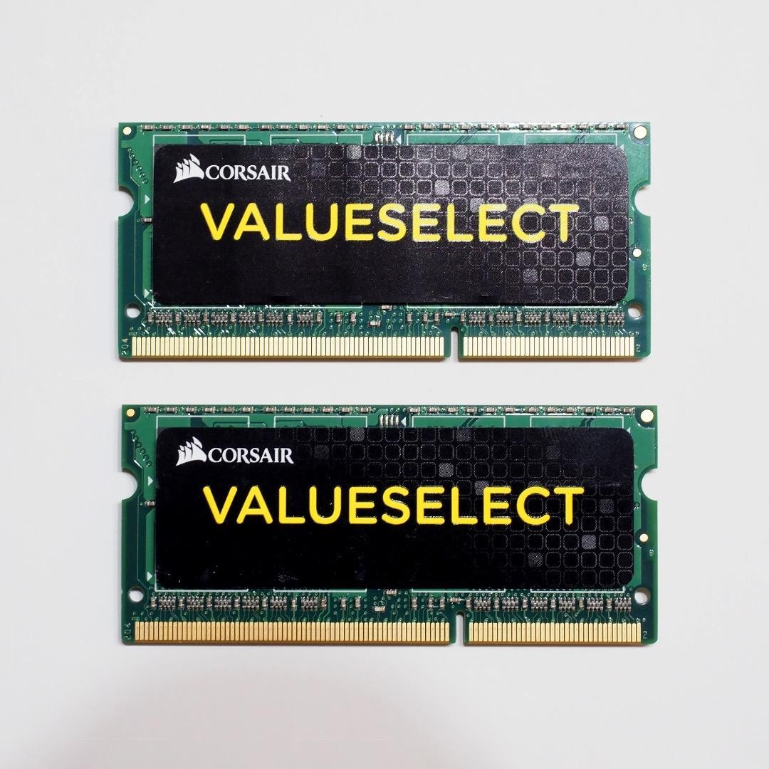 CORSAIR VALUE SELECT 16GB 8GBx2 DDR3 PC3-10600S 1333MHz SO-DIMM Tested