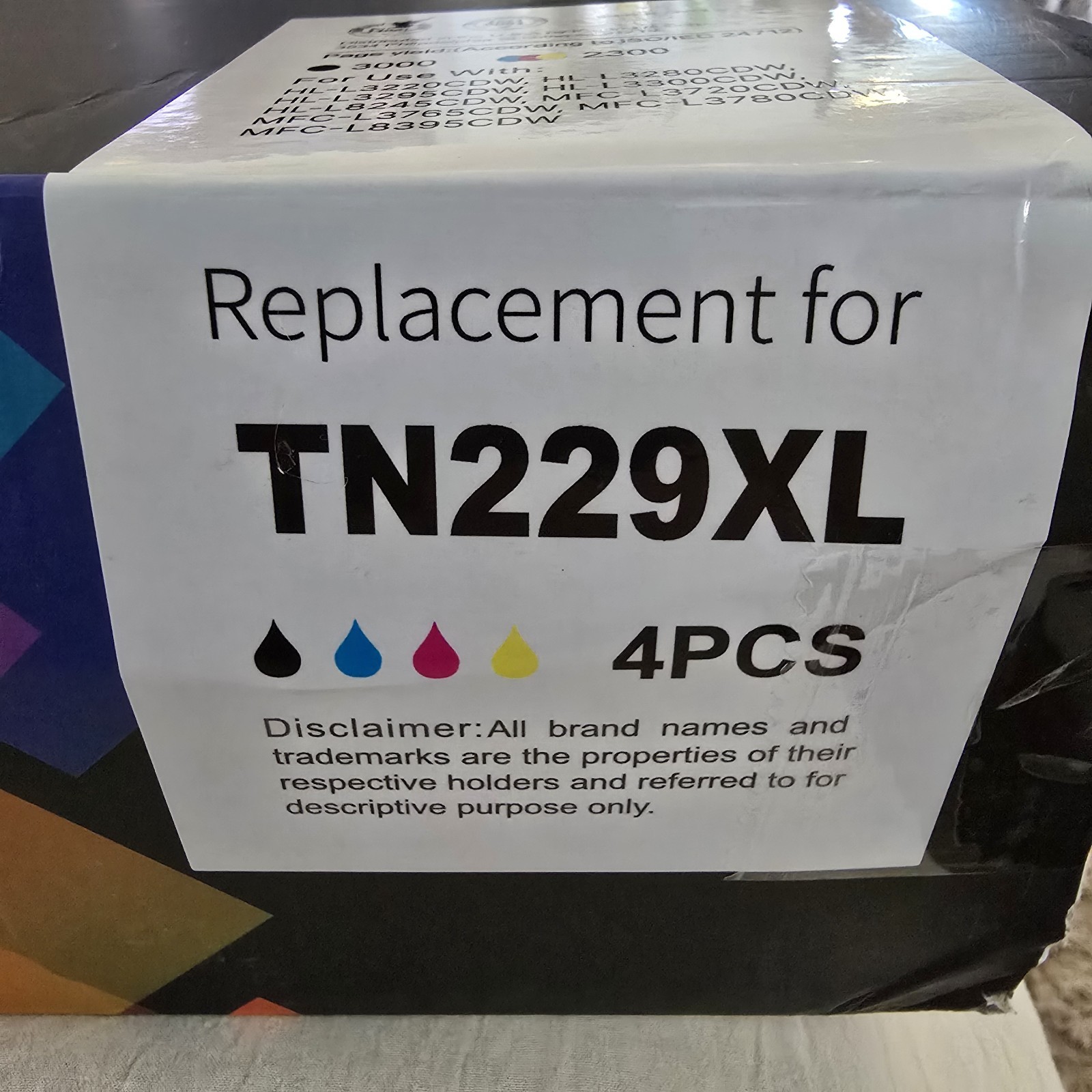 TEINO TN229XL Compatible Toner 4-Pack BK/C/M/Y for Brother Laser Printer