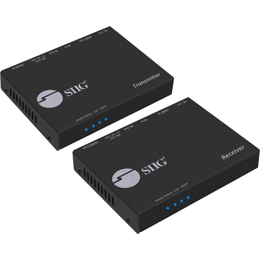 SIIG 4K HDMI HDBaseT Extender Over Single Cat5e/6 with RS-232 IR & PoC 100m