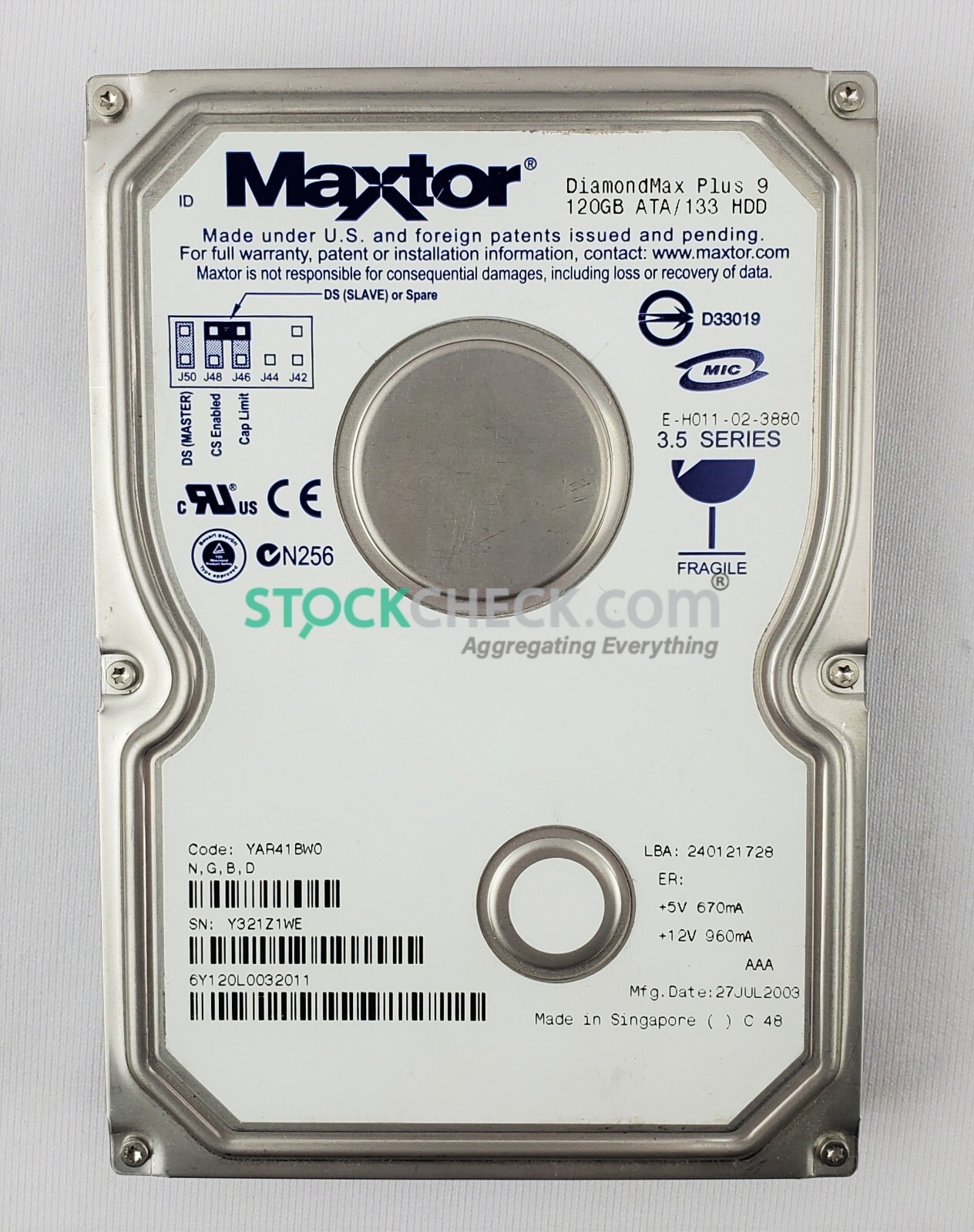 Maxtor 6Y120L0032011 120GB ATA/133 Hard Disk Drive