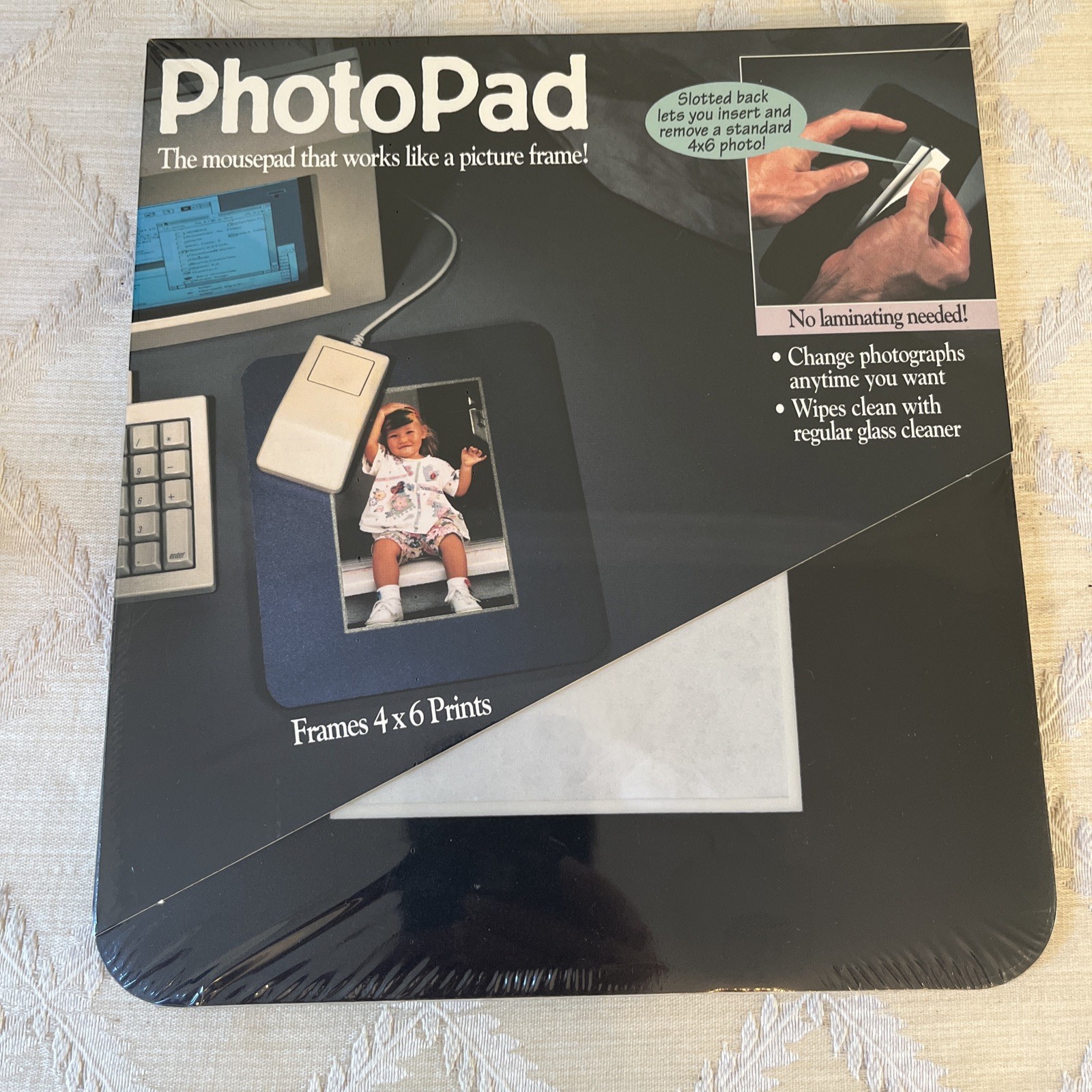 Vintage Mouse Pad 1995 Photo Pad. The mousepad 4x6 picture frame NOS NEW