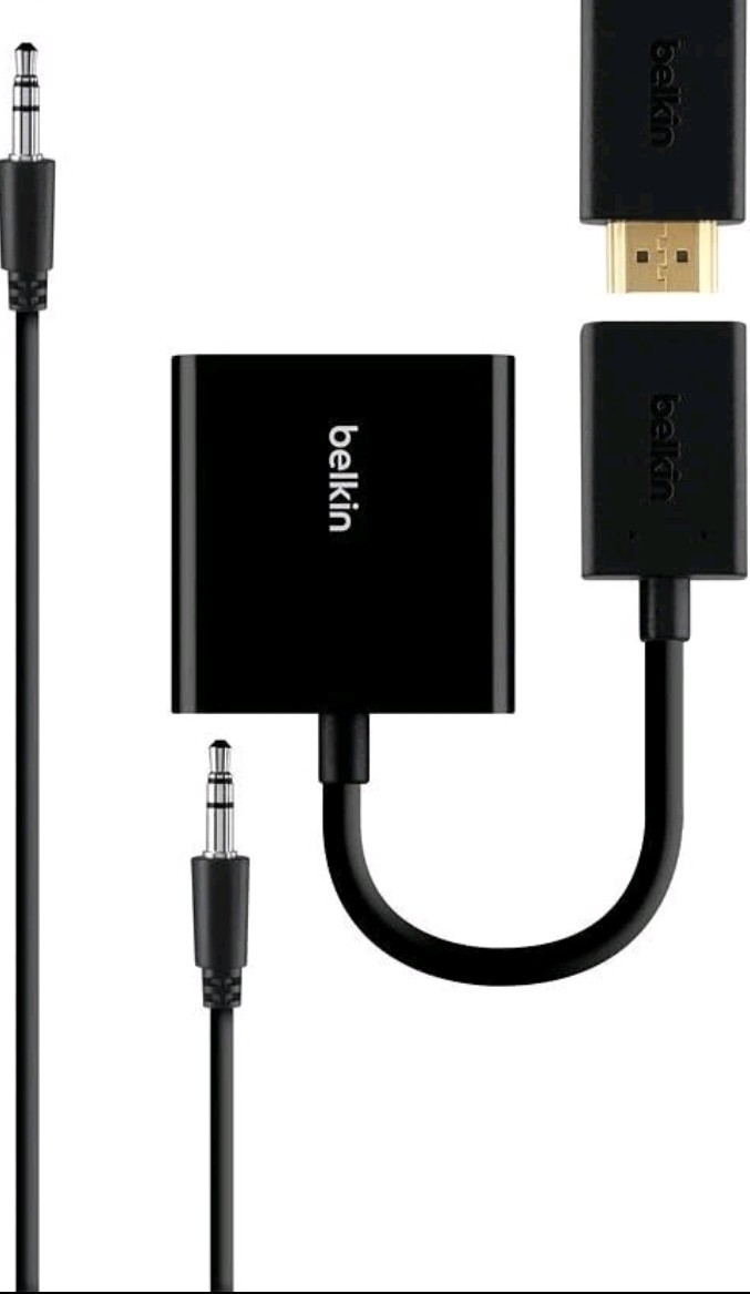 NEW Belkin B2B137-Blk HDMI to VGA Adapter Kit with 3.5mm Audio