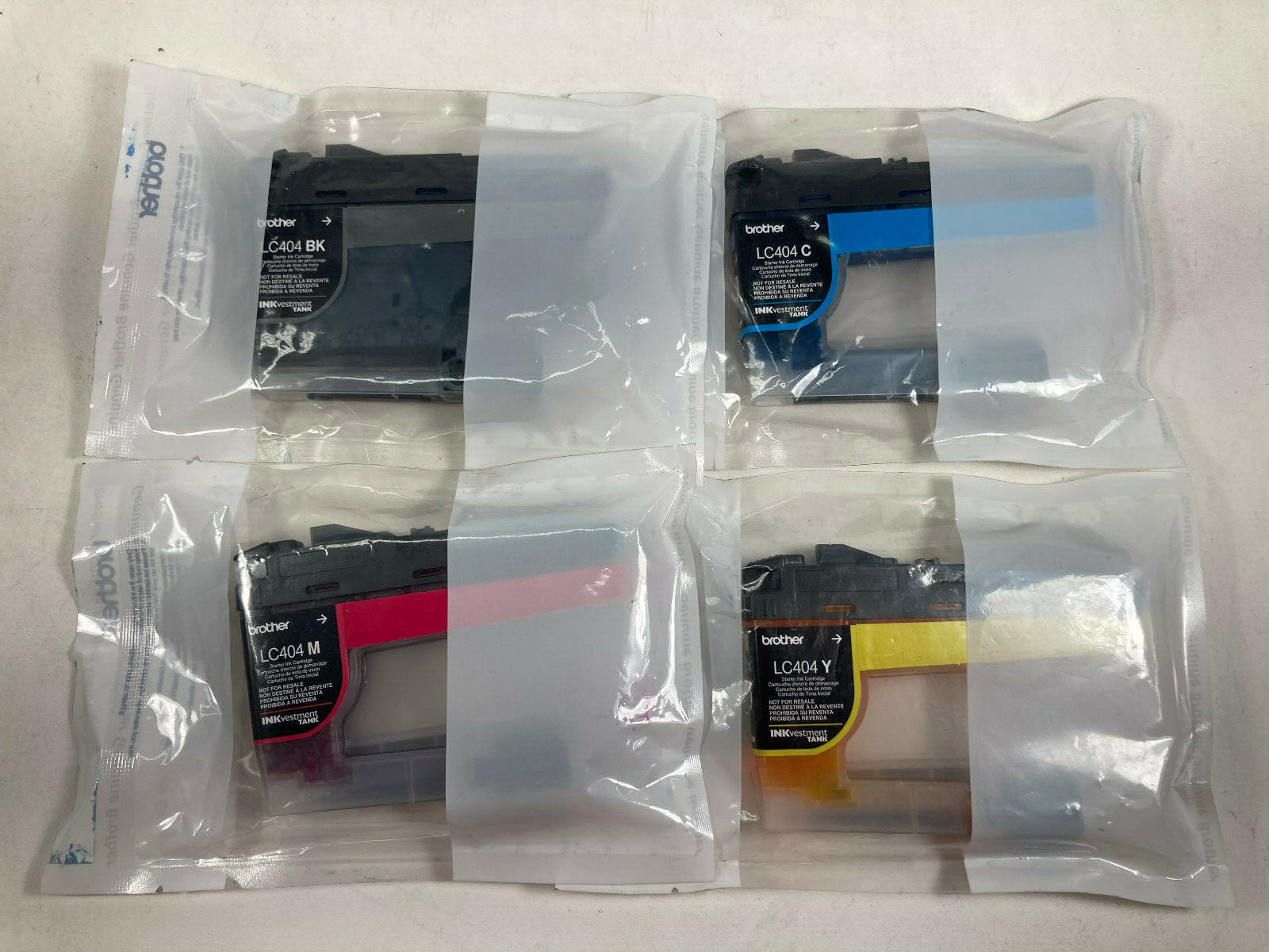4PK GENUINE Brother LC404 Starter Ink for MFC-J1205W MFC-J1205W XL MFC-J1215W
