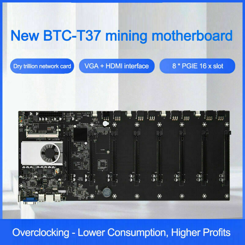 BTC-37 Miner motherboard | 8 video card slots DDR3 | VGA interface | USA seller