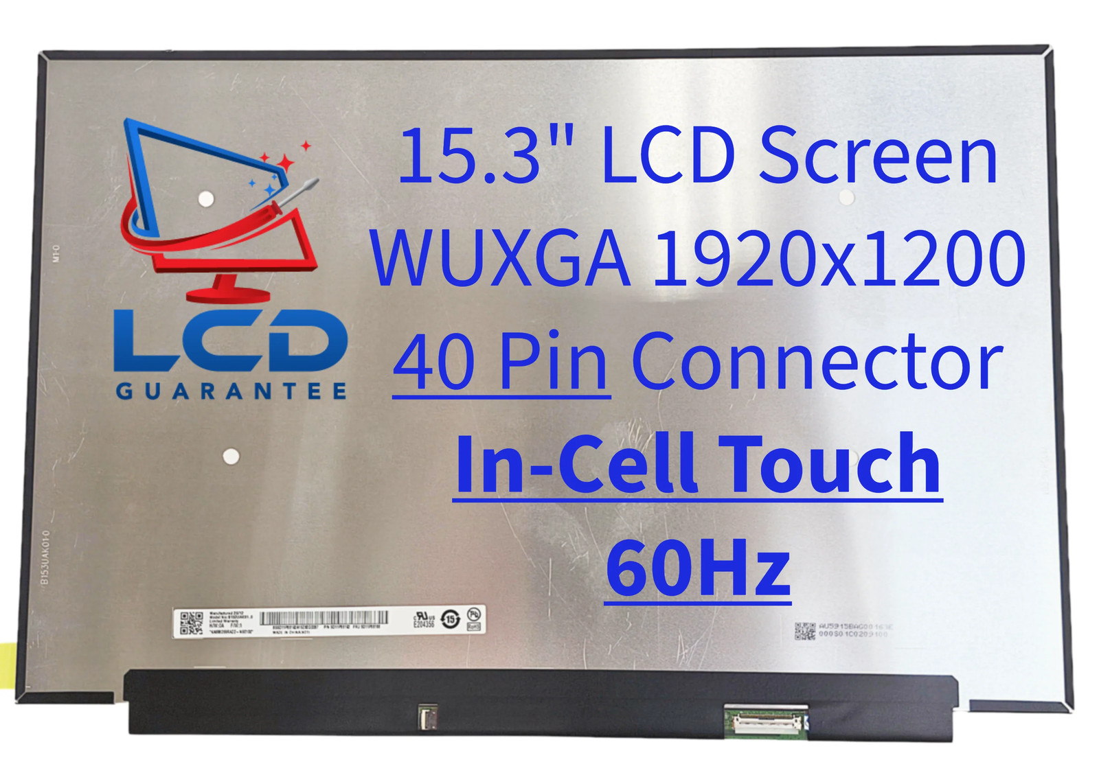 AUO B153UAK01.0 15.3" WUXGA 60Hz Touch In-Cell Laptop LCD Screen