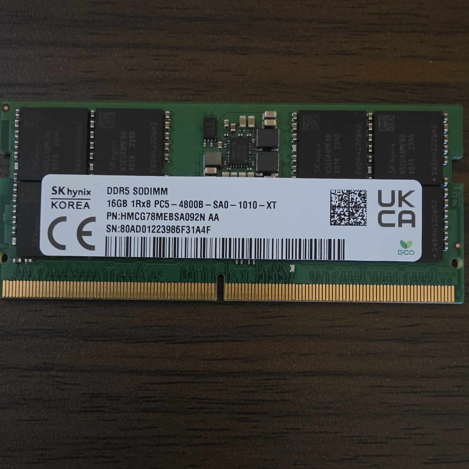 SK hynix 16GB (1x16GB) DDR5-4800 SODIMM Laptop Memory RAM 4800MHz