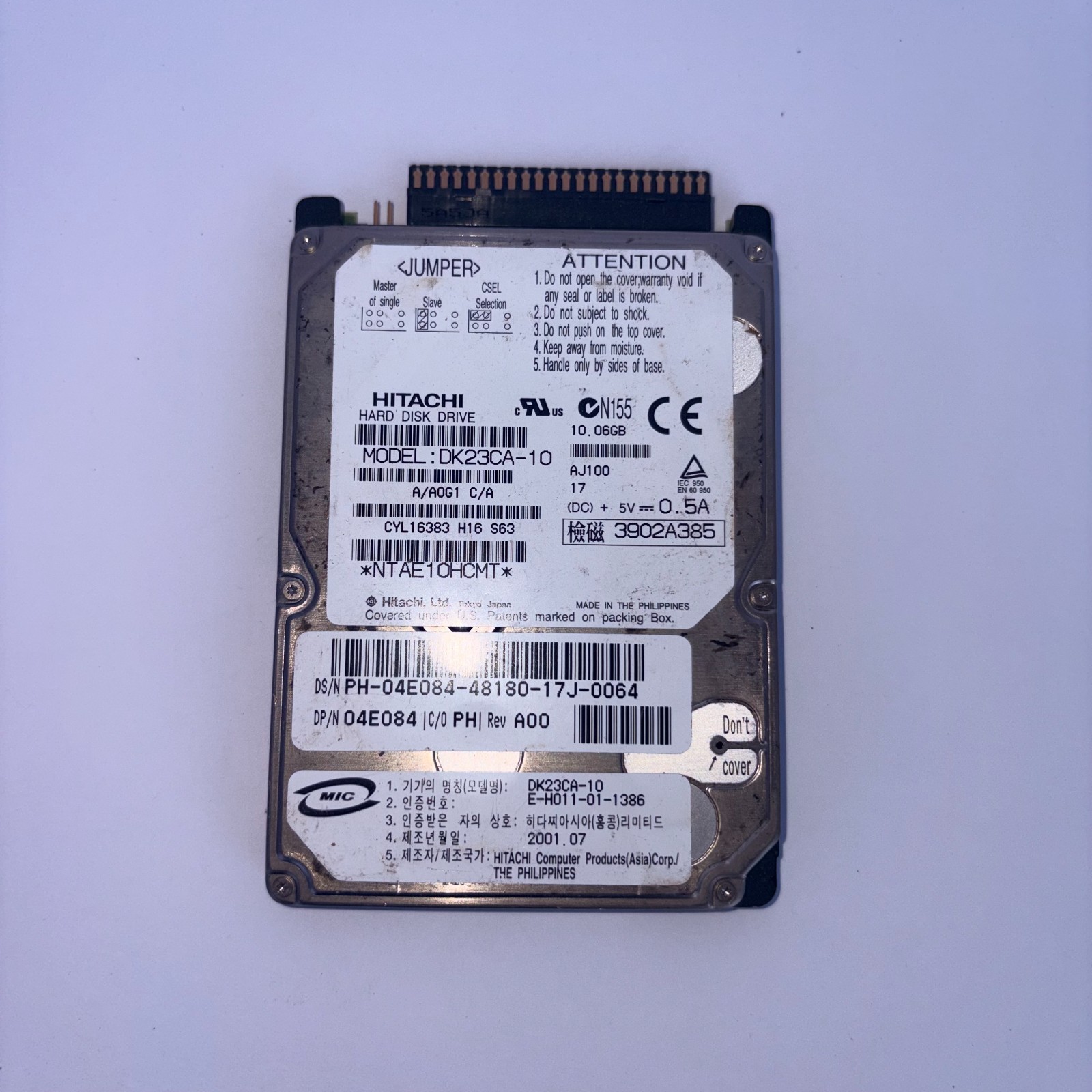 Hitachi DK23CA-10  10.06 GB 4200RPM Ultra ATA/100 4.2K IDE 2.5" Hard Disk Drive