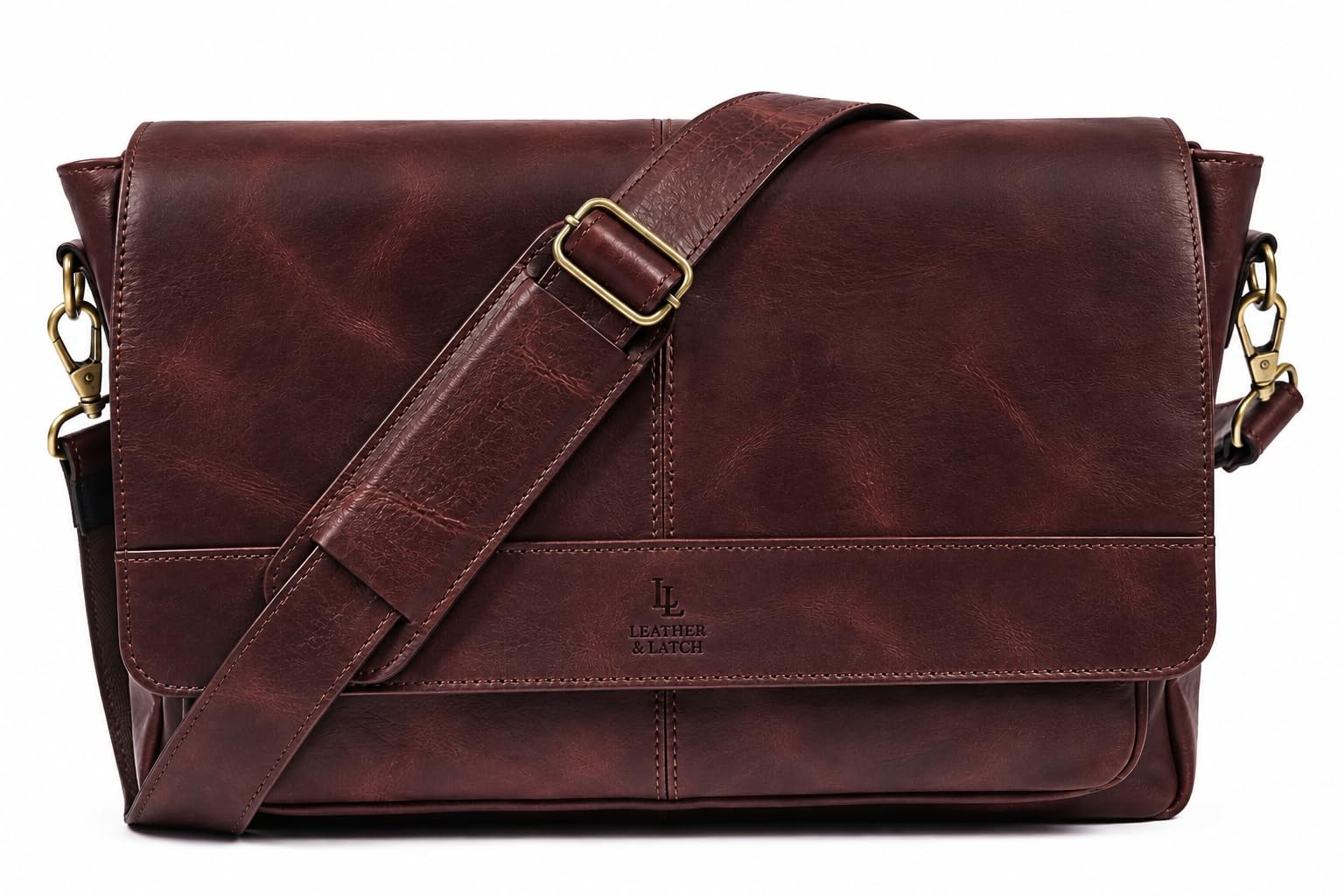 Genuine Leather Handmade Laptop Messenger Bag-16 Inch Satchel - Cherry Should...