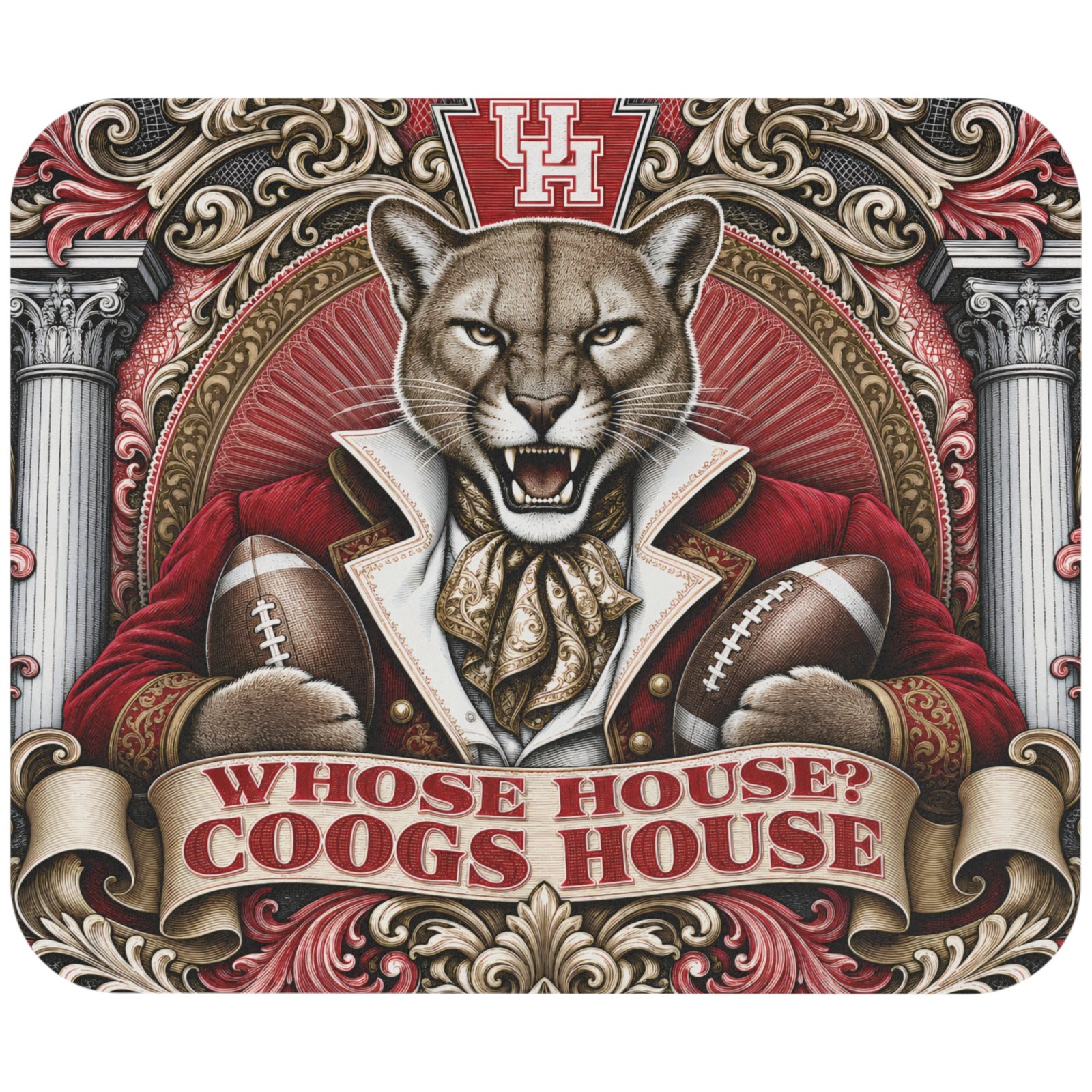 Houston Cougars Mouse Pad Whose House Coogs Desk Mat Gaming Computer Mousepad
