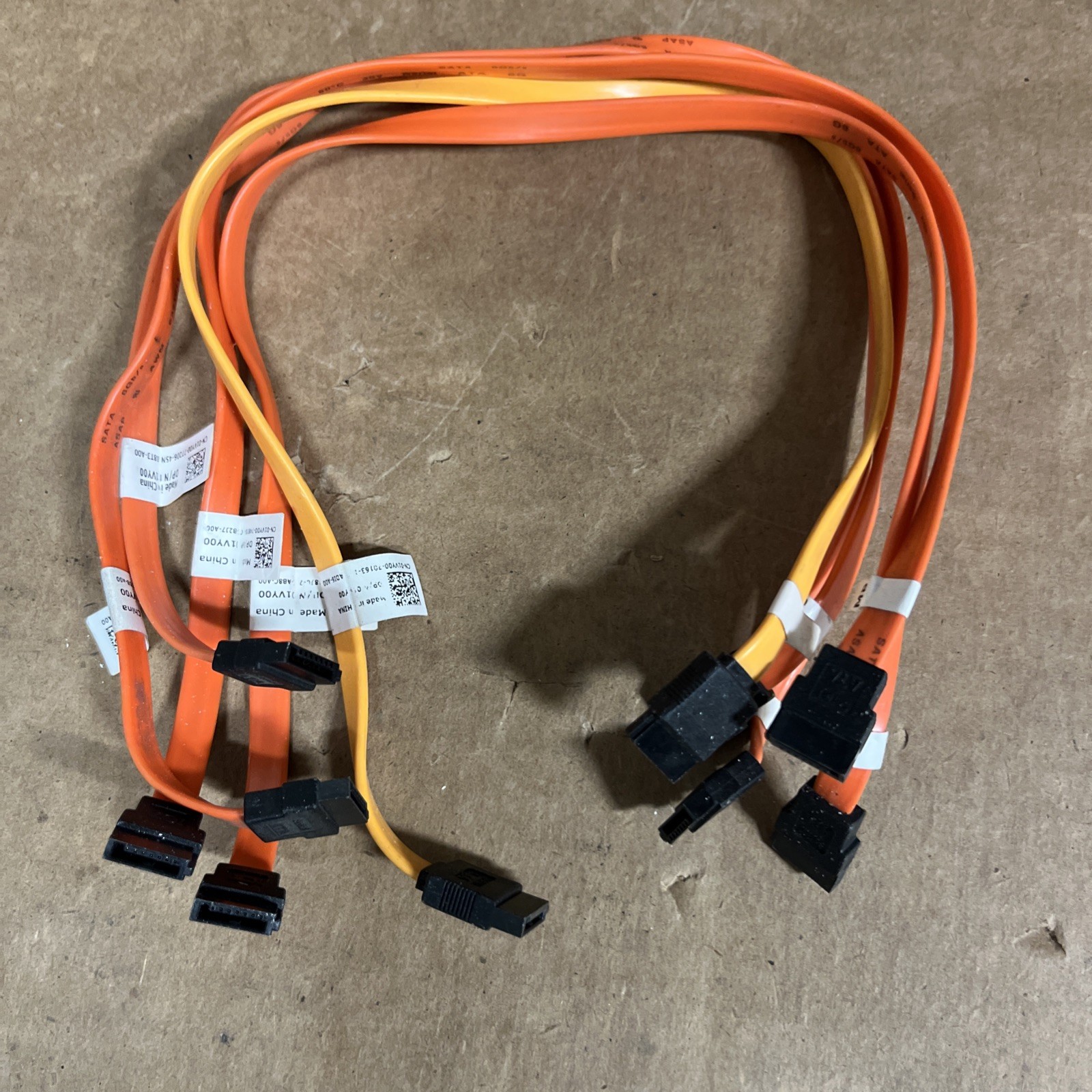 Lot of 5x Dell OptiPlex Precision Desktop SATA HDD CD Hard Drive Cables, Orange
