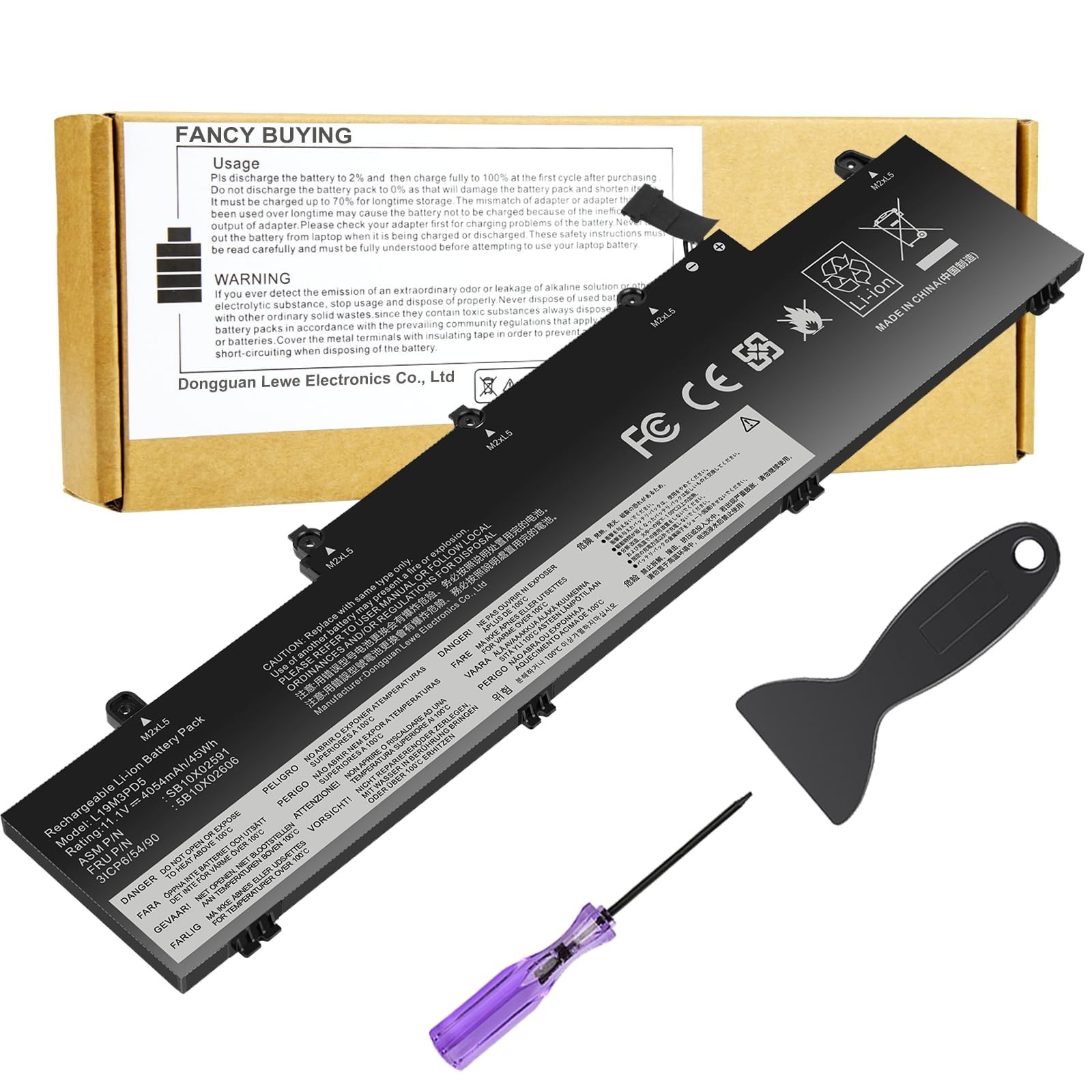 High-Capacity Laptop Battery for Lenovo ThinkPad E14/E15 Gen 2 & 3, Compatible M