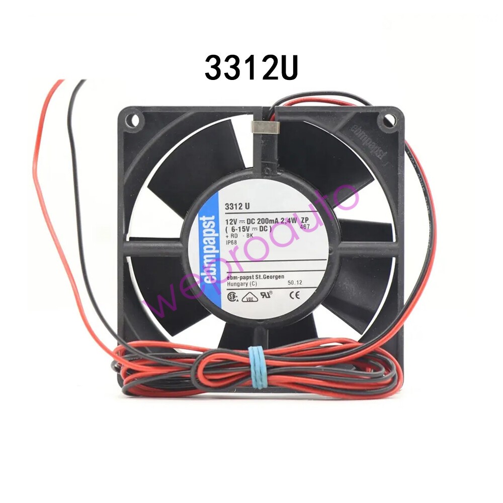New Ebmpaps Low-Energy Axial Fan 3312U 92*92*32mm 2.4W DC12V 235mA Server Fan