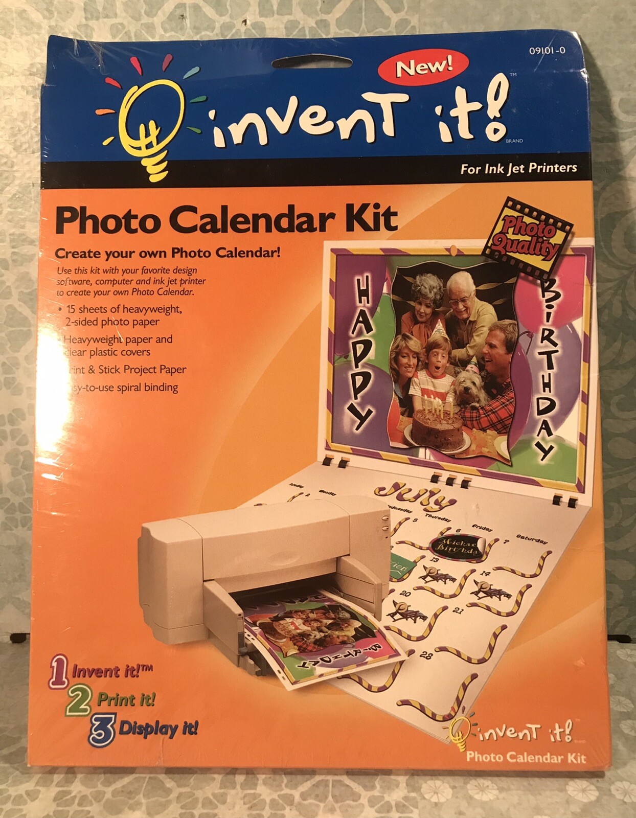 invent it Photo Calendar Kit for Ink Jet Printers 15 Sheets 2-Sided Photo Paper