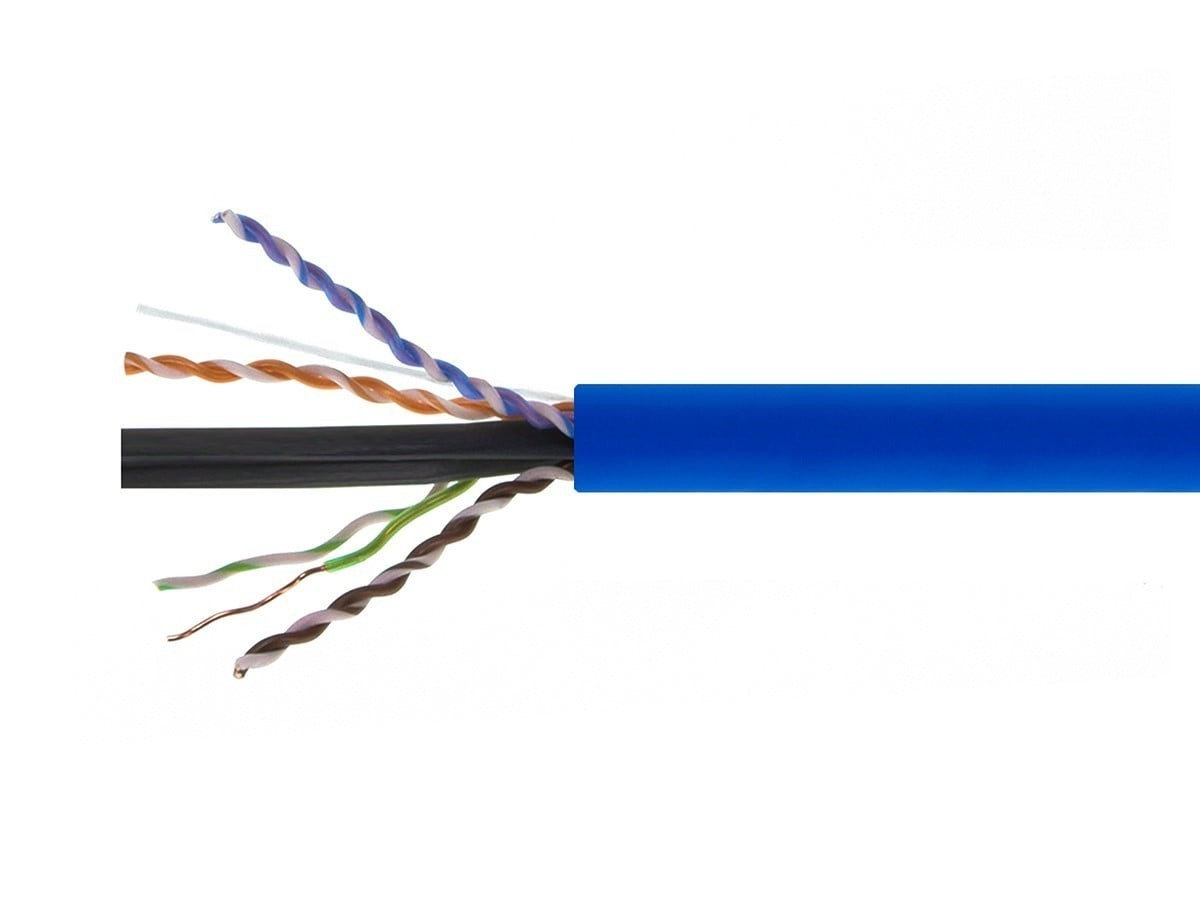 Open Box Monoprice Cat6A 500ft Plenum CMP Bulk Ethernet Cable Blue 43704