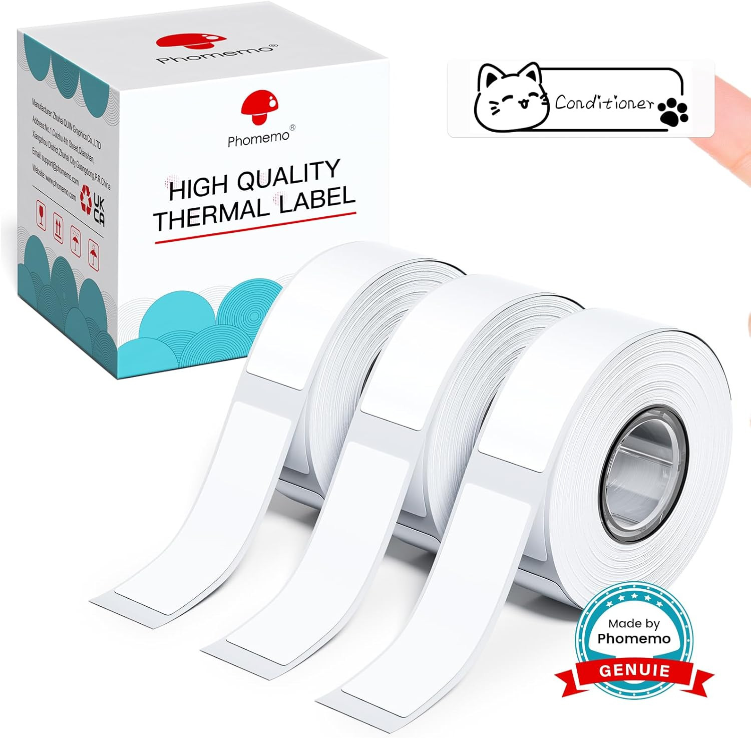D30 Label Tape Black on White 12 x 40 mm Self Adhesive 3 Rolls