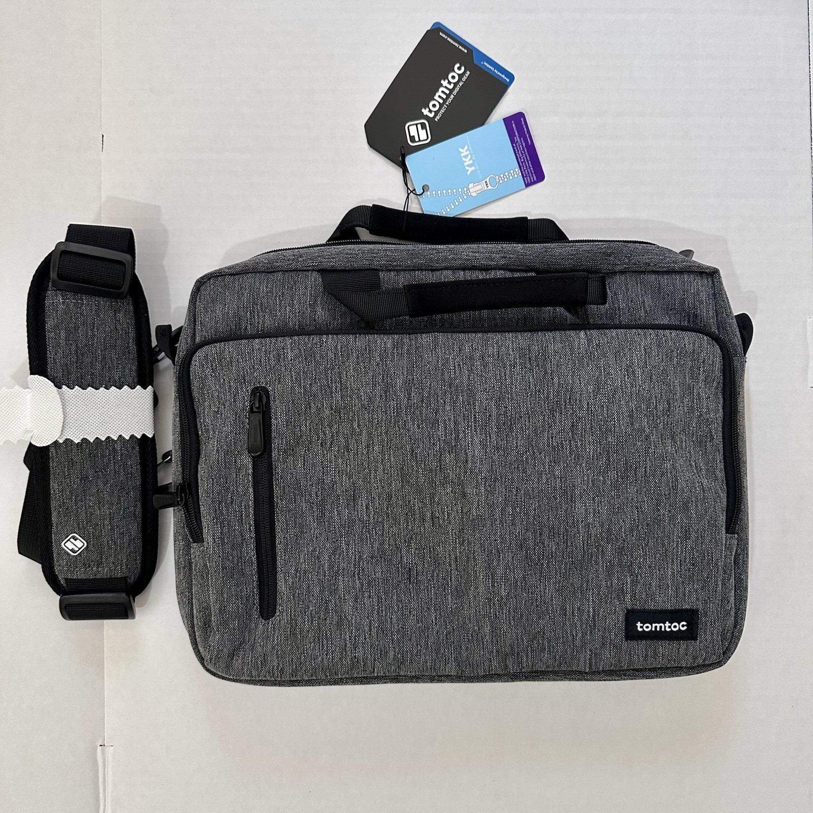 tomtoc Gray 13in Laptop Shoulder/Messenger Bag Padded Strap Zip A50-C01G